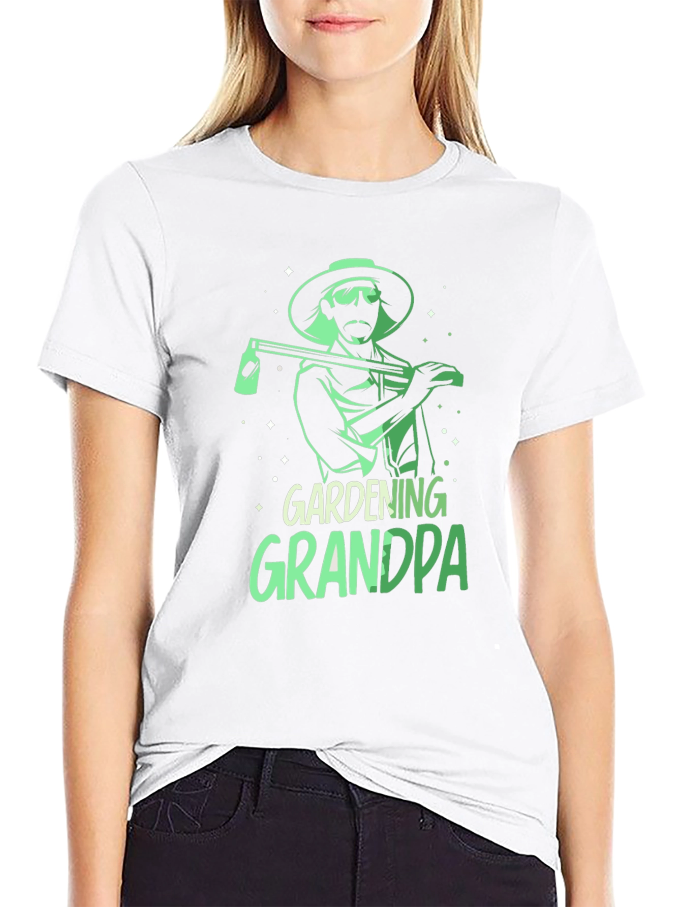 Black Gardening Grandpa T-Shirt - Black, Graphic Tee view 9