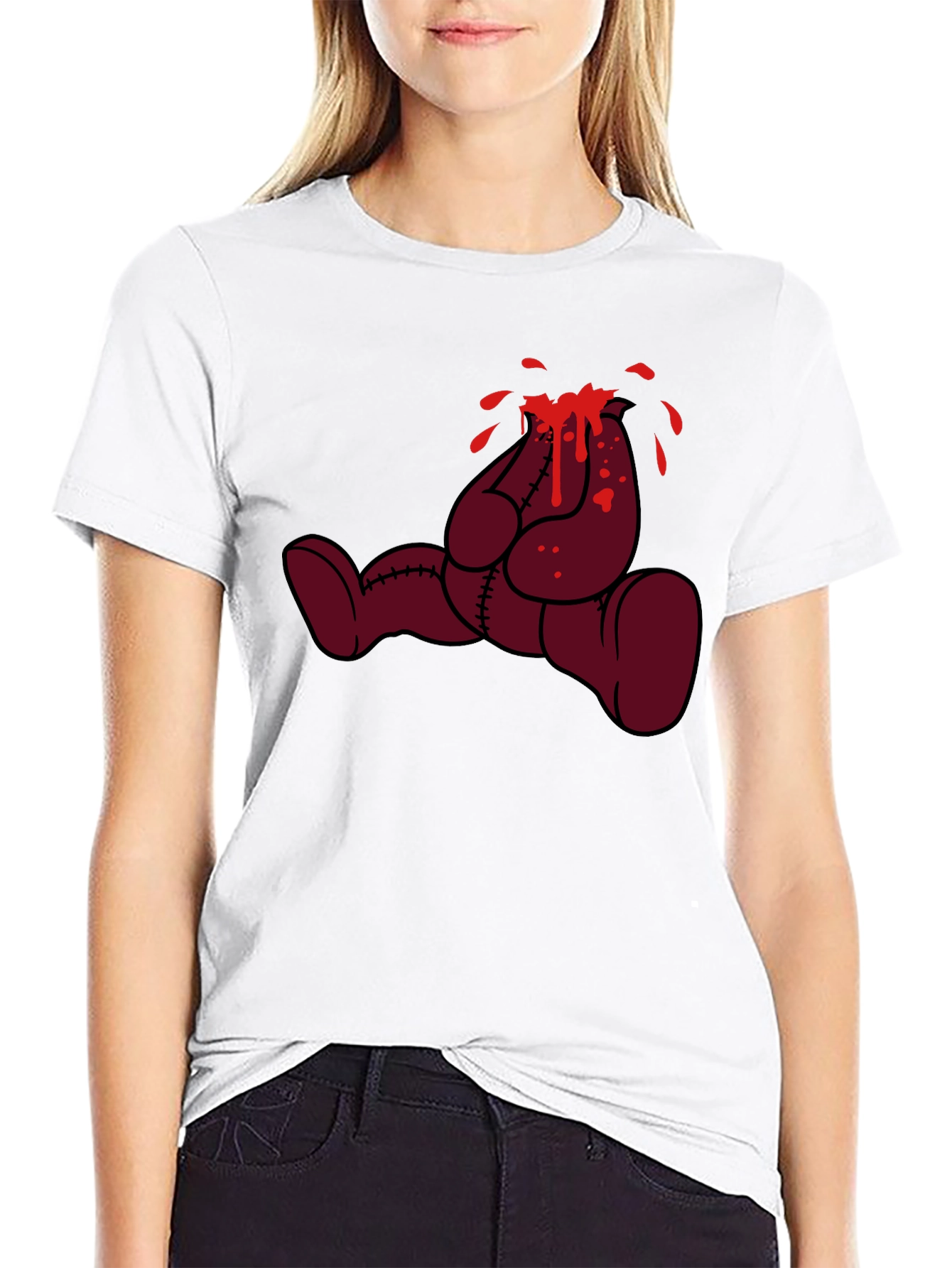 Black Bleeding Bear Graphic Tee - Black view 9