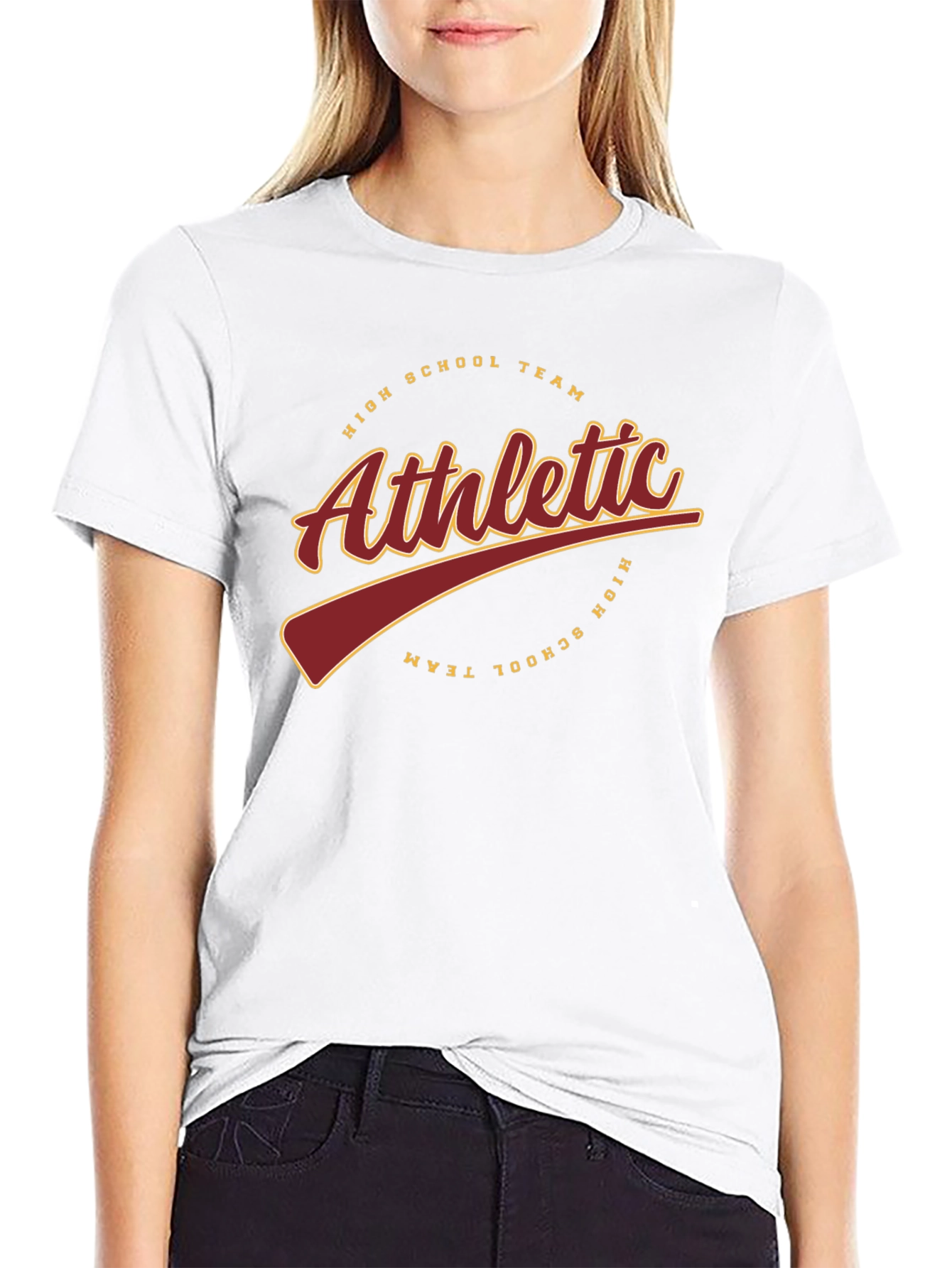 Black Athletic High School Team Black T-Shirt view 9