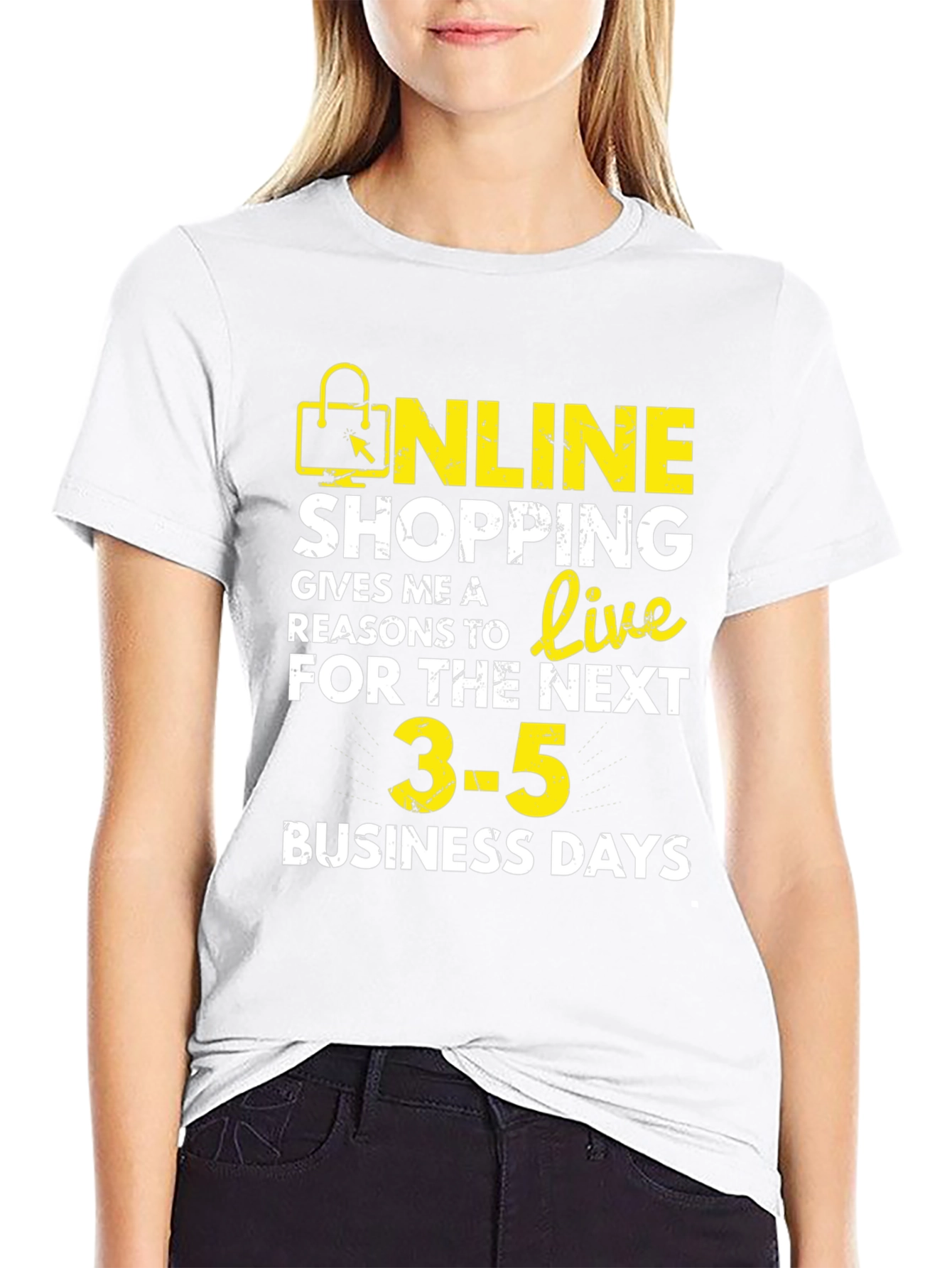 Black Online Shopping T-Shirt - Live for the Next 3-5 Days! view 9