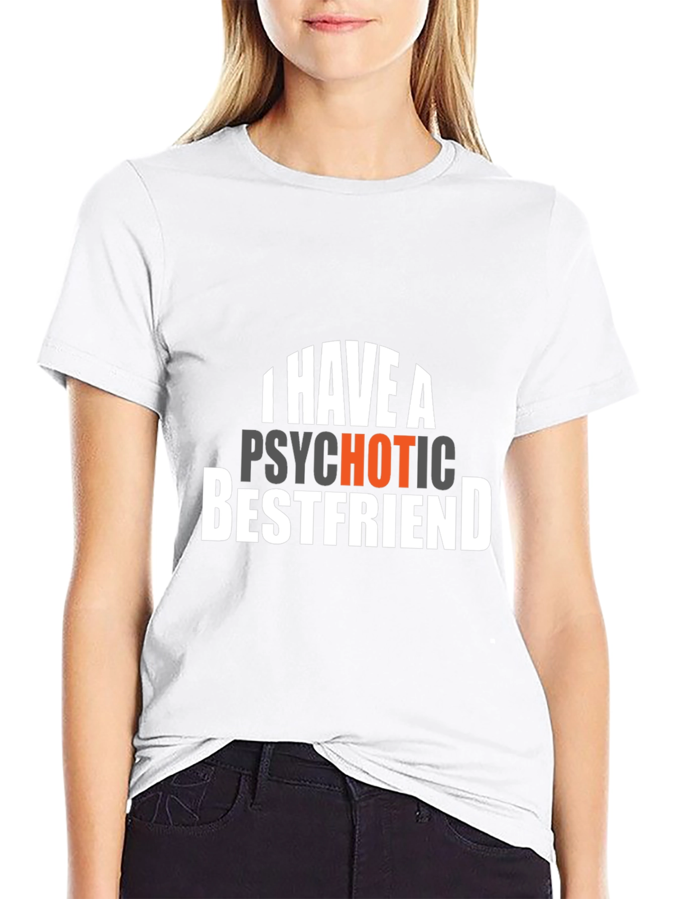 Black I Have A Psychotic Bestfriend Graphic Tee - Black view 9