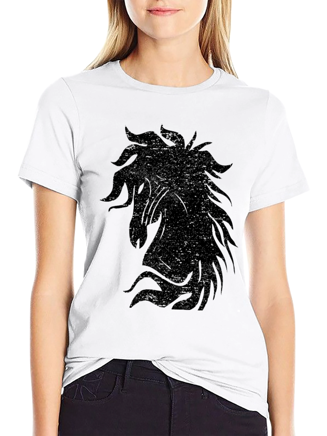 Black Black Horse Graphic Tee - Unisex Soft Cotton view 9