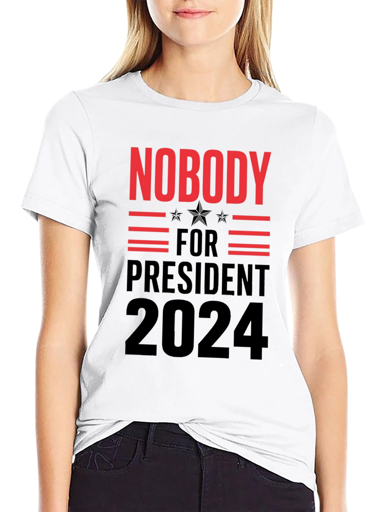 Black Nobody for President 2024 Graphic Tee view 9