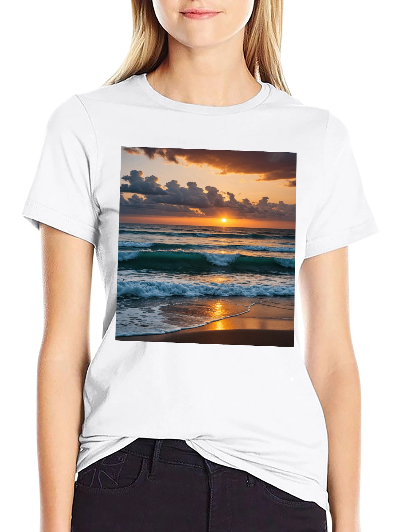 Black Sunset Beach T-Shirt view 9