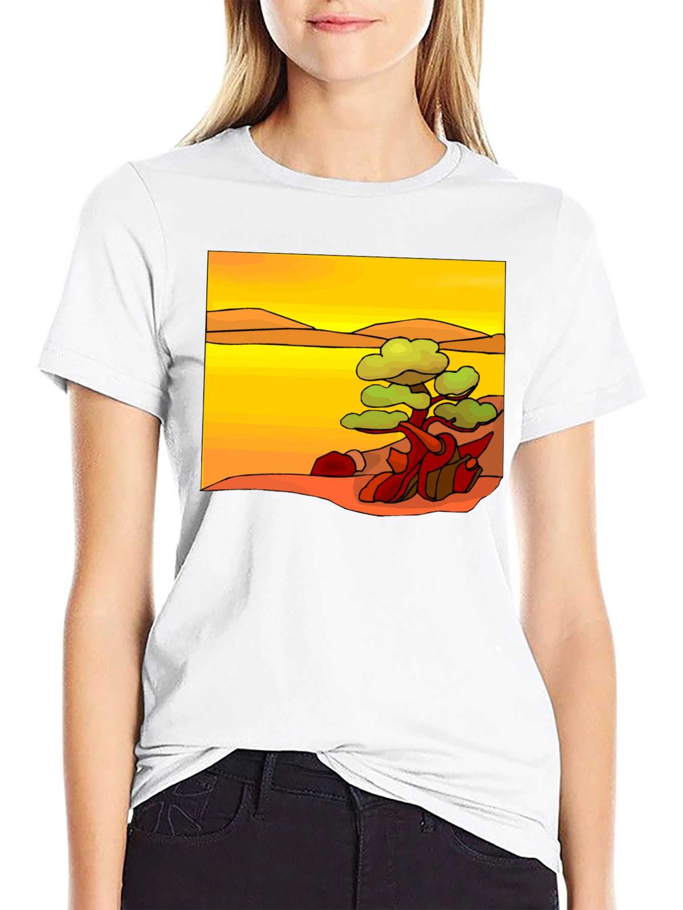 Black Nature Art Print Black T-Shirt view 9