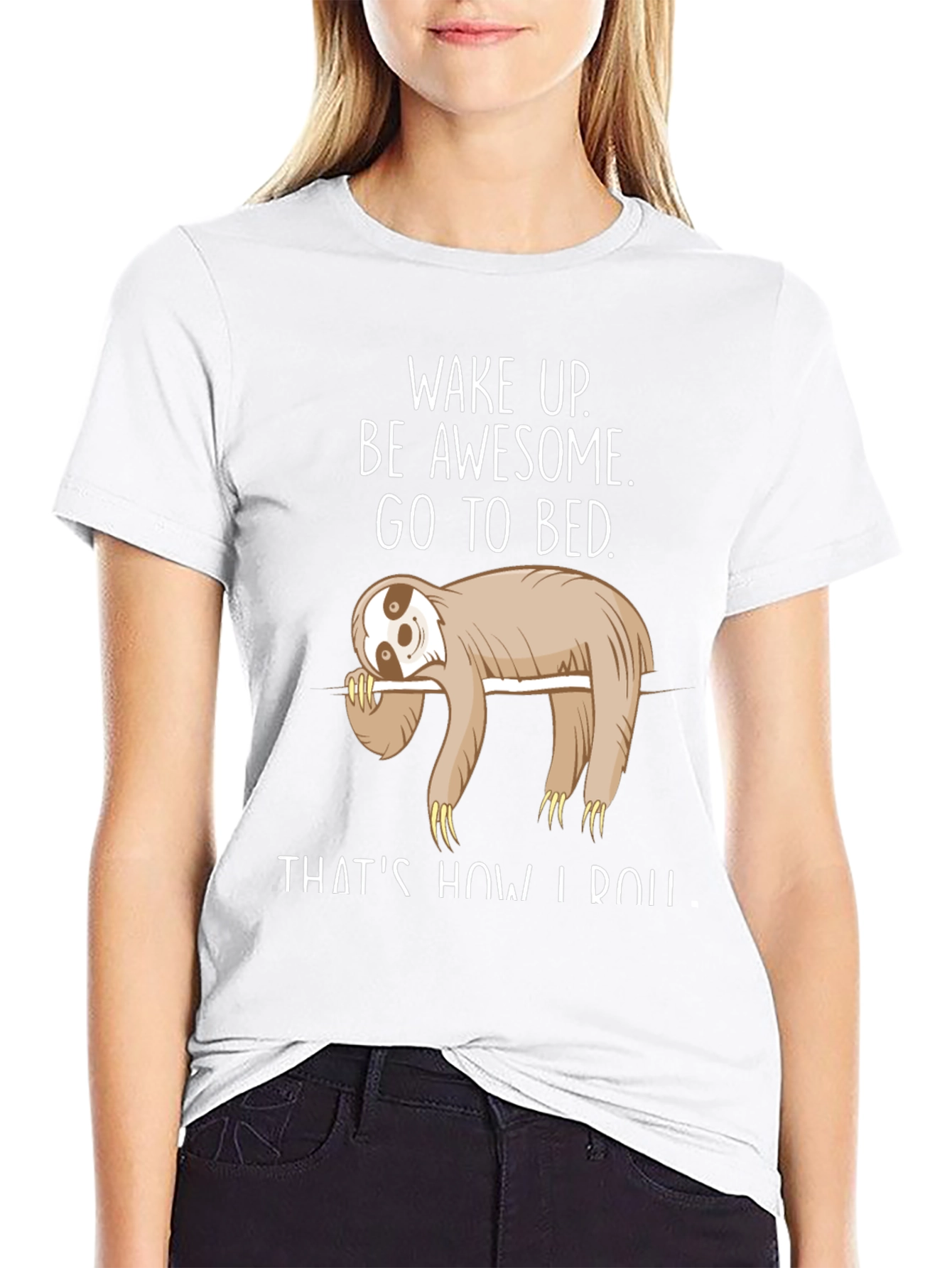 Black Sloth Wake Up T-Shirt - Funny Sleepy Animal Tee view 9