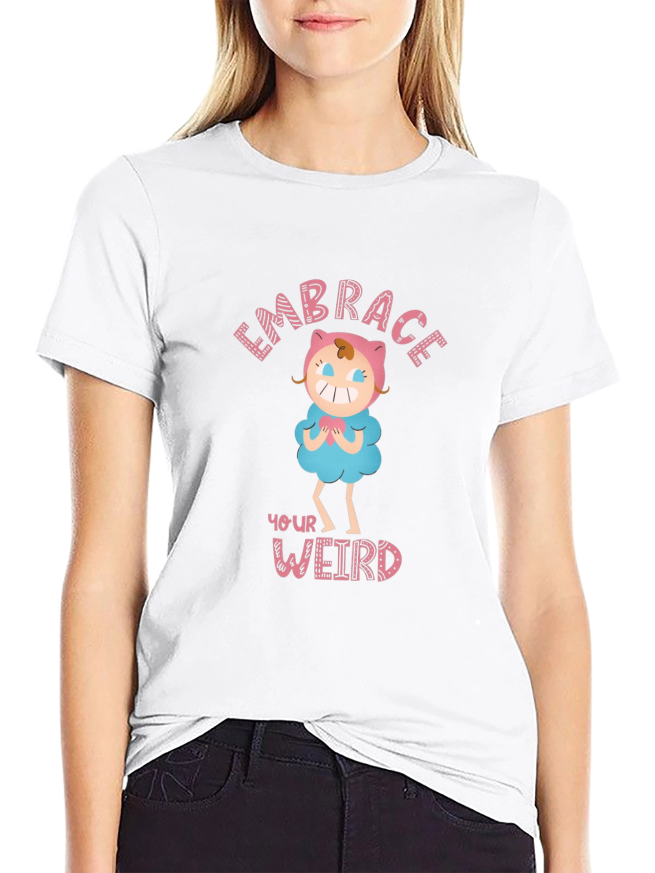 Black Embrace Your Weird Graphic T-Shirt view 9