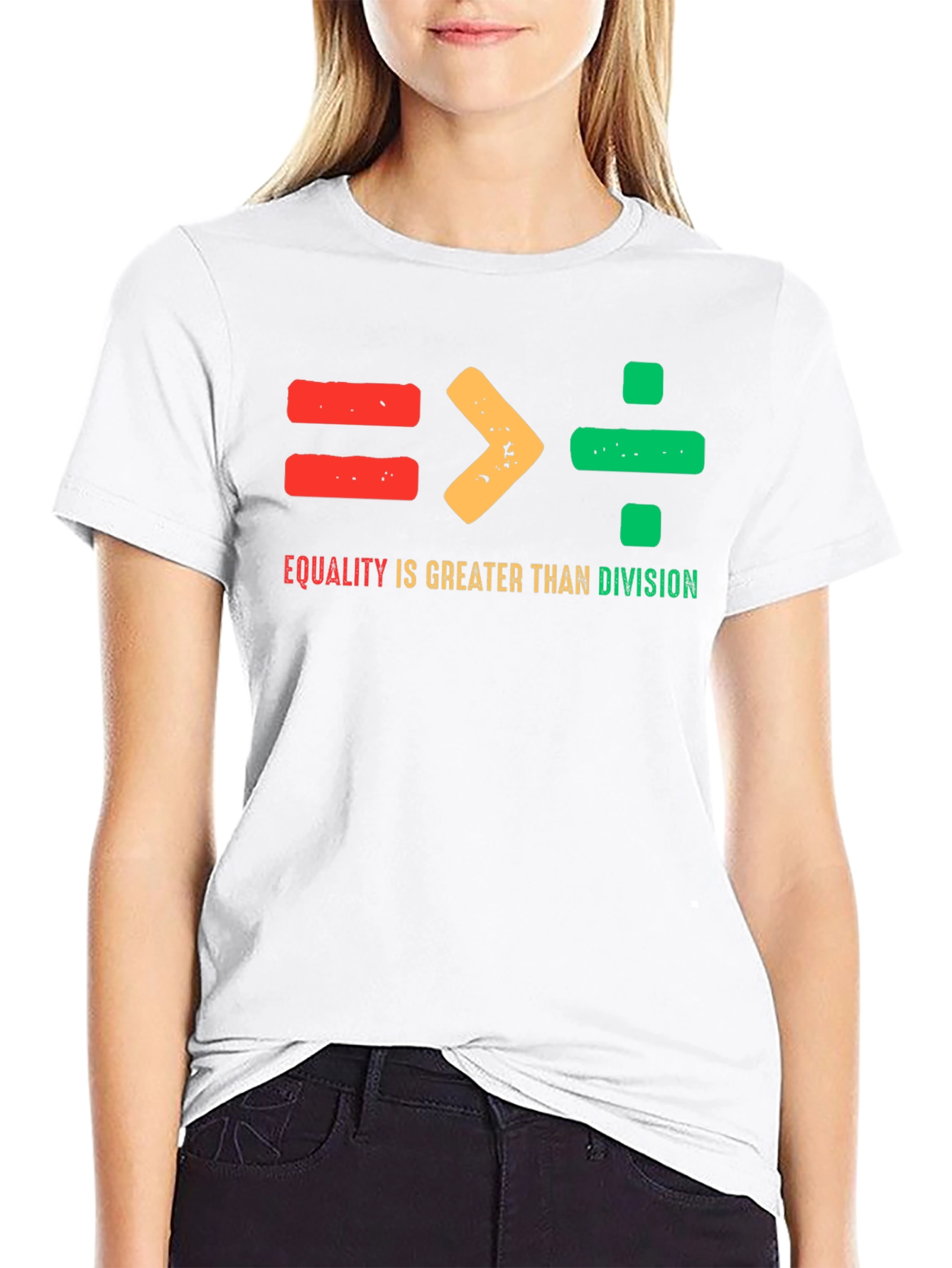 Black Equality is Greater Than Division T-Shirt view 9