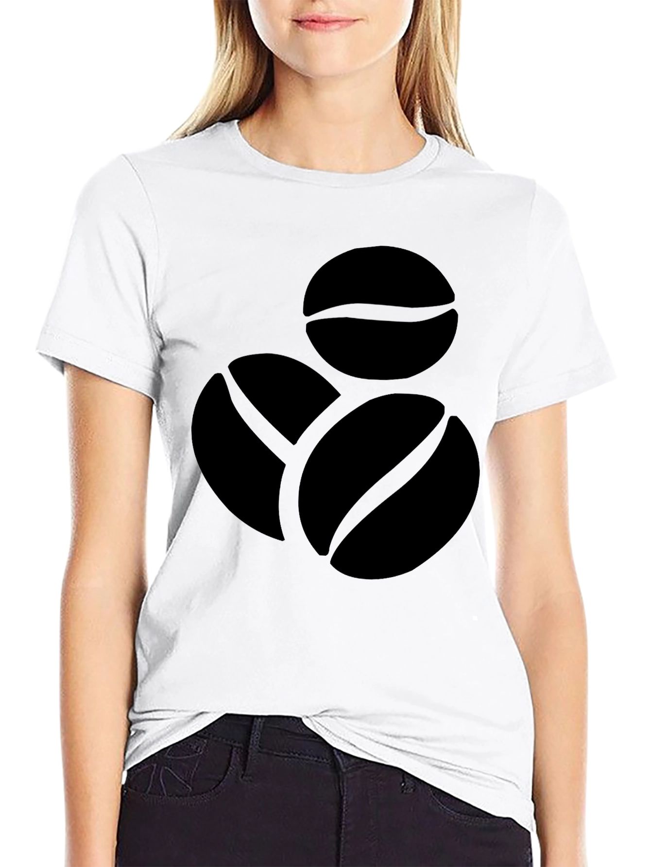 Black Coffee Bean Graphic Tee - Black Cotton Shirt view 9