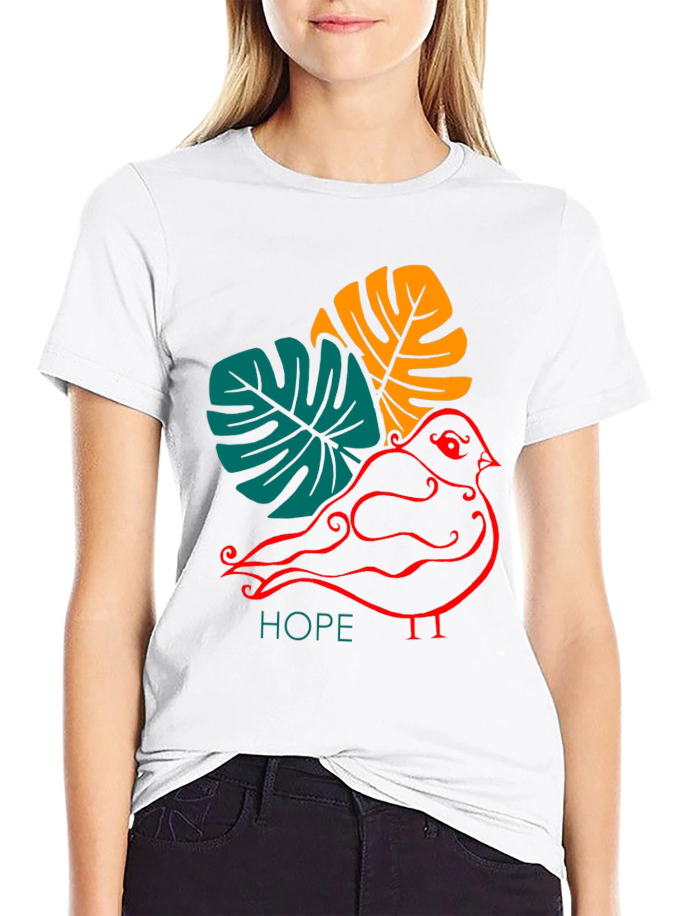Black Hopeful Bird Graphic Tee - Stylish and Unique view 9