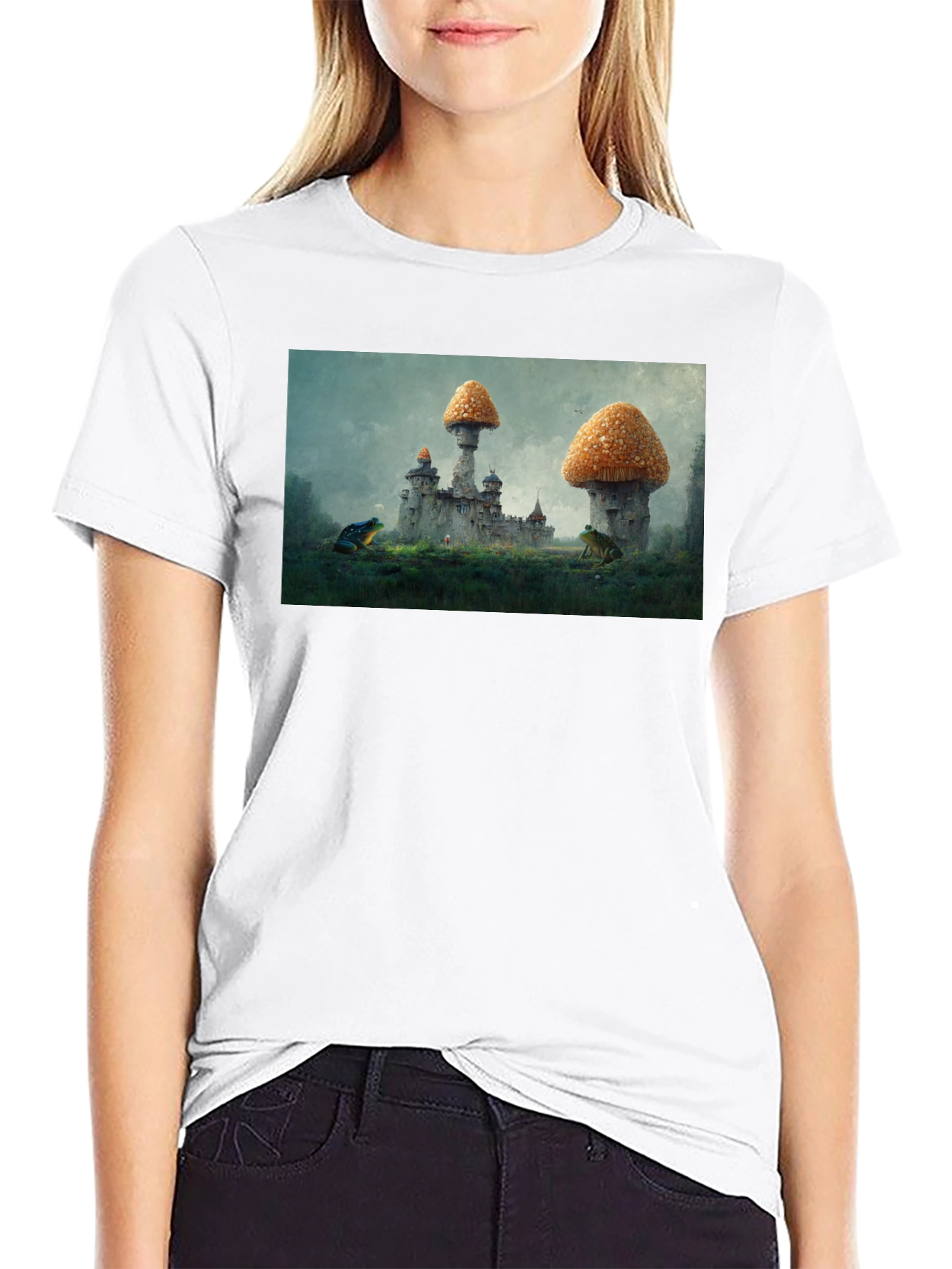 Black Mushroom Castle Black T-Shirt view 9