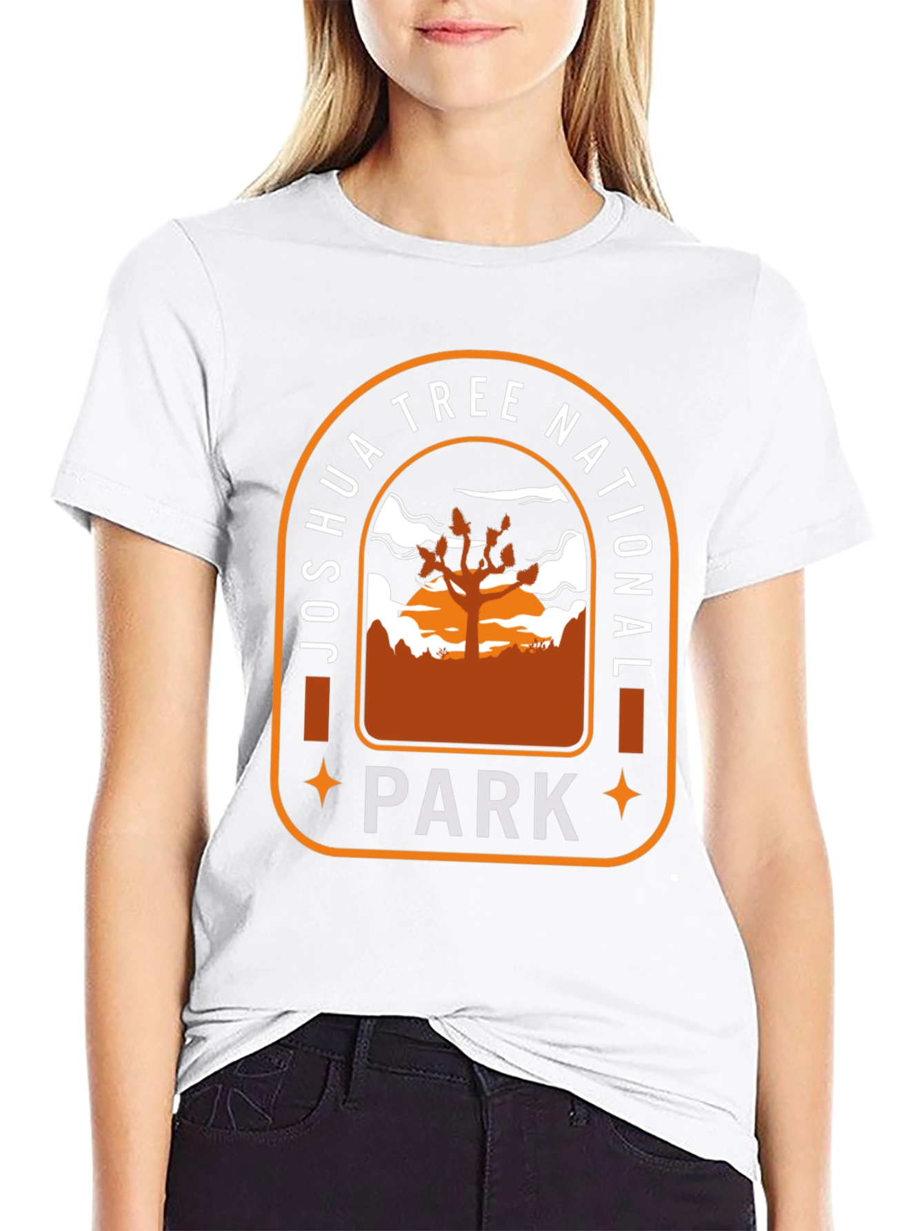 Black Joshua Tree National Park Graphic Tee view 9