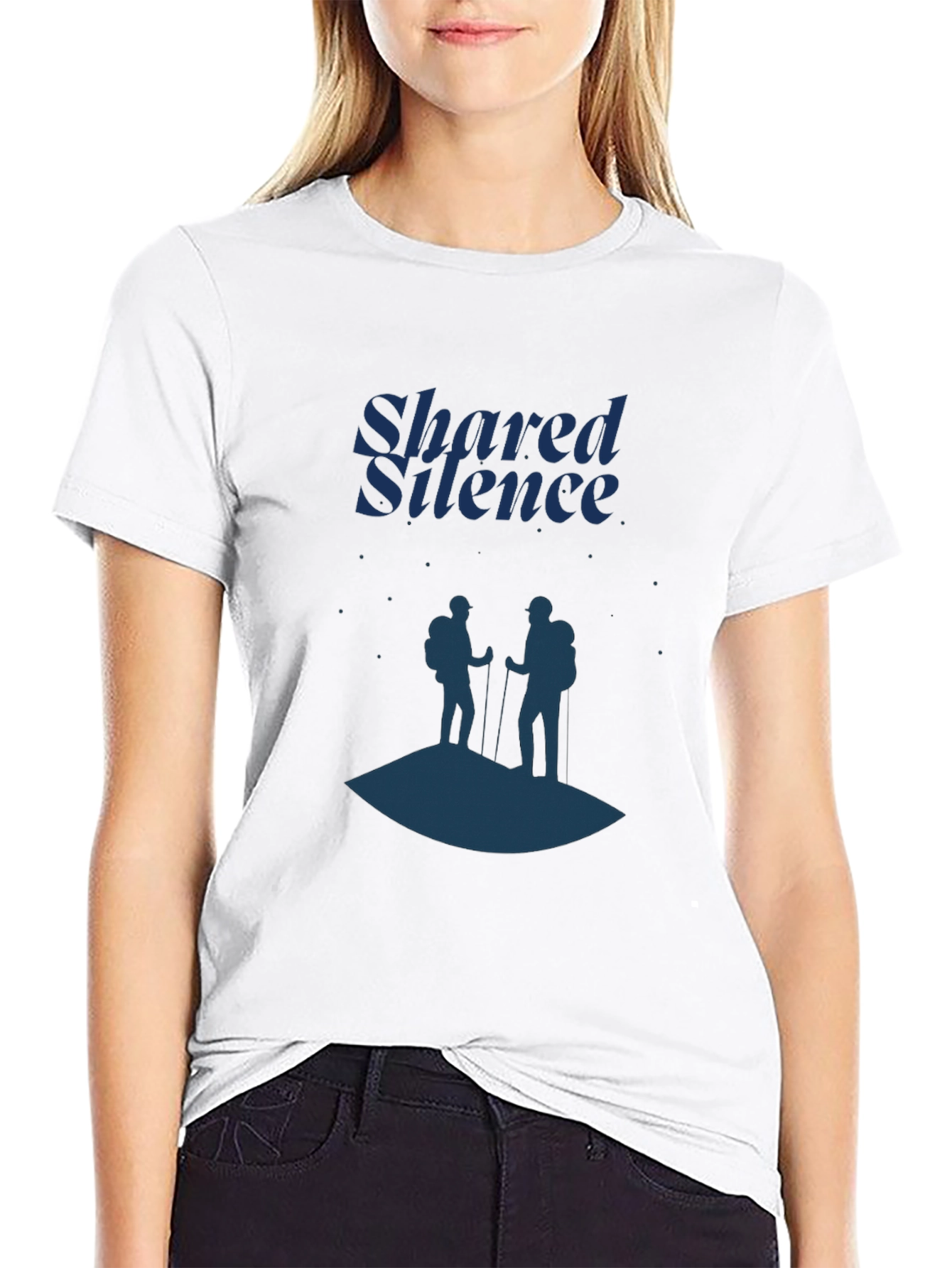 Black Shared Silence Graphic Tee - Hiking Adventure Shirt view 9