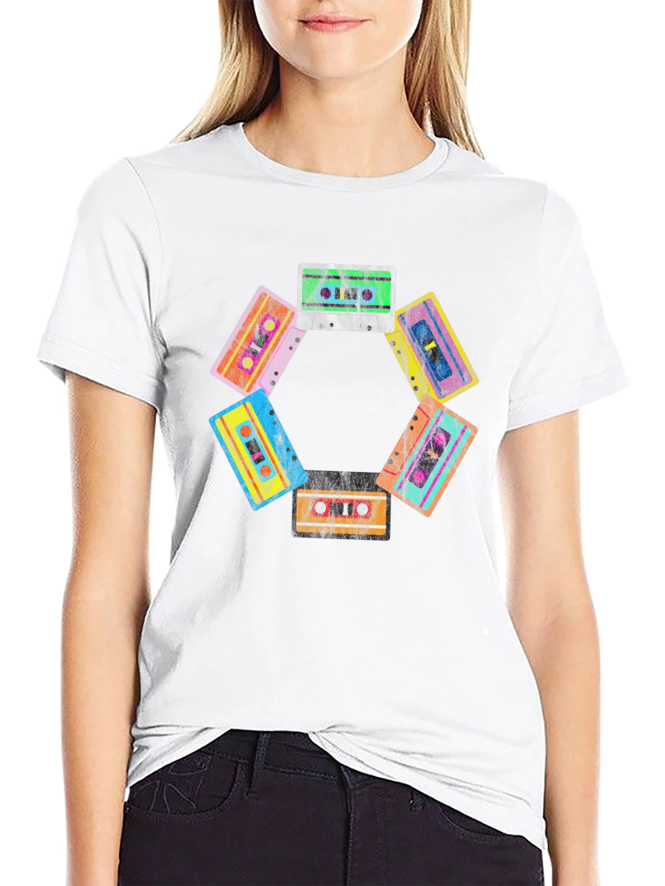 Black Retro Cassette Tape Graphic Tee view 9