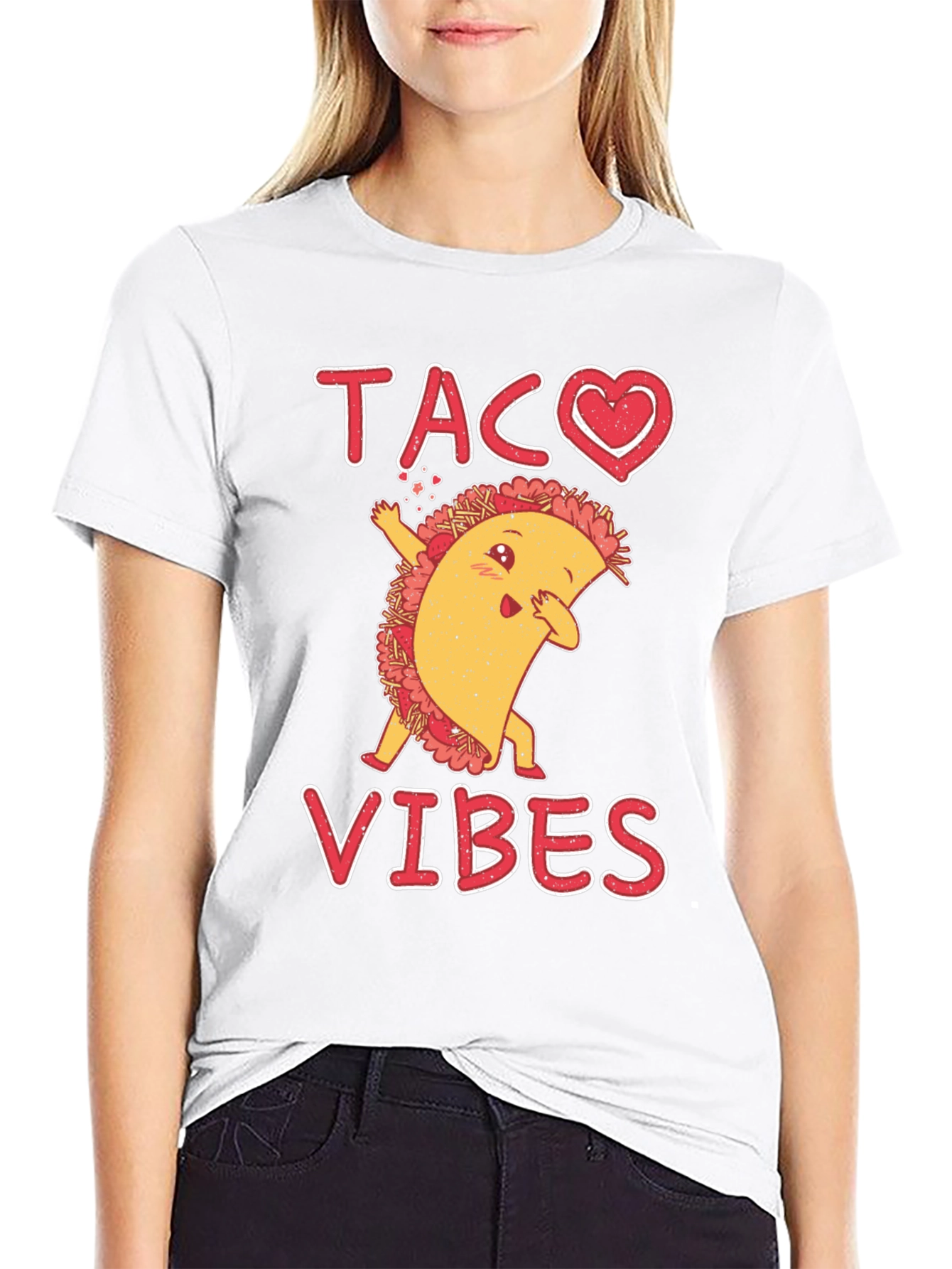 Black Taco Vibes Graphic Tee - Funny Dabbing Taco Shirt view 9