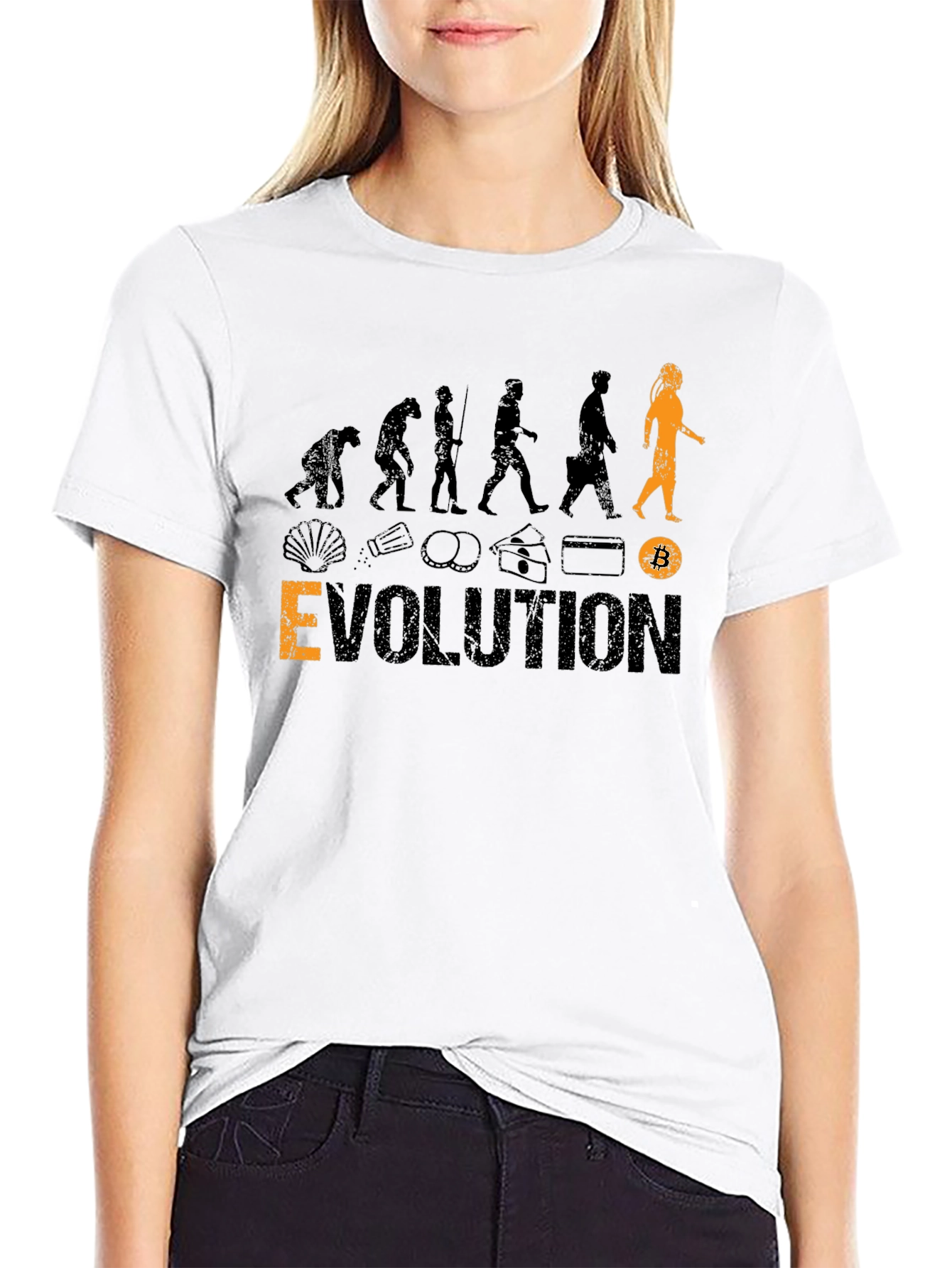 Black Bitcoin Evolution Black T-Shirt view 9