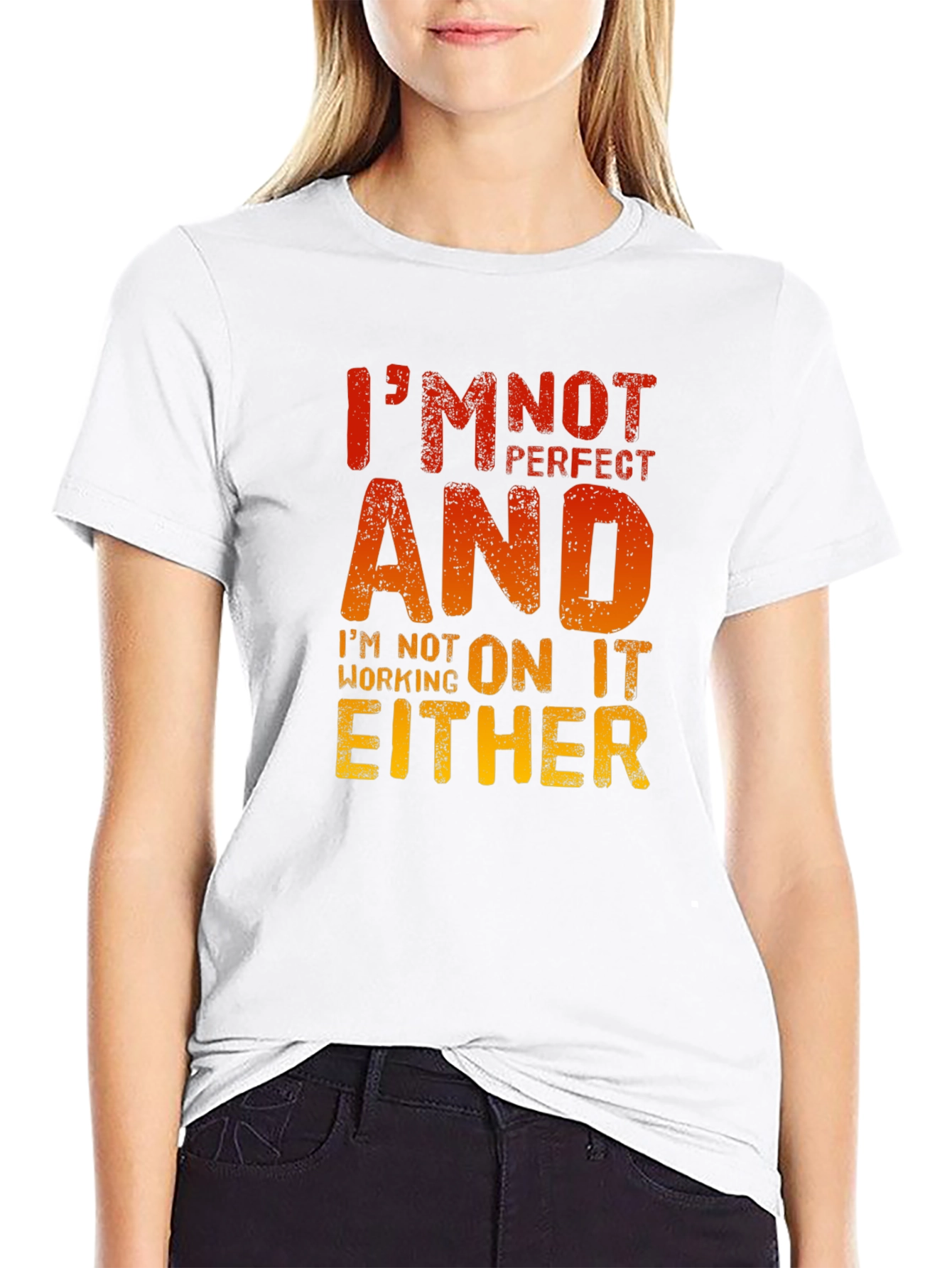 Black I'm Not Perfect T-Shirt - Funny Sarcastic Graphic Tee view 9