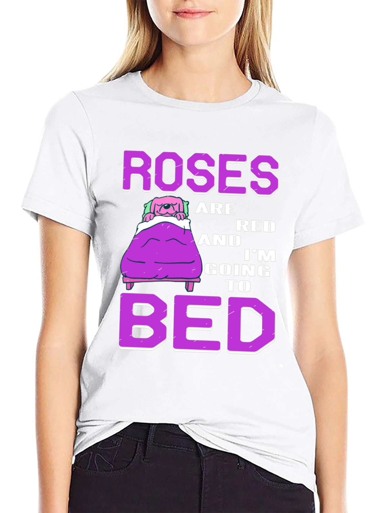 Black Roses are Red I'm Going to Bed T-Shirt view 9