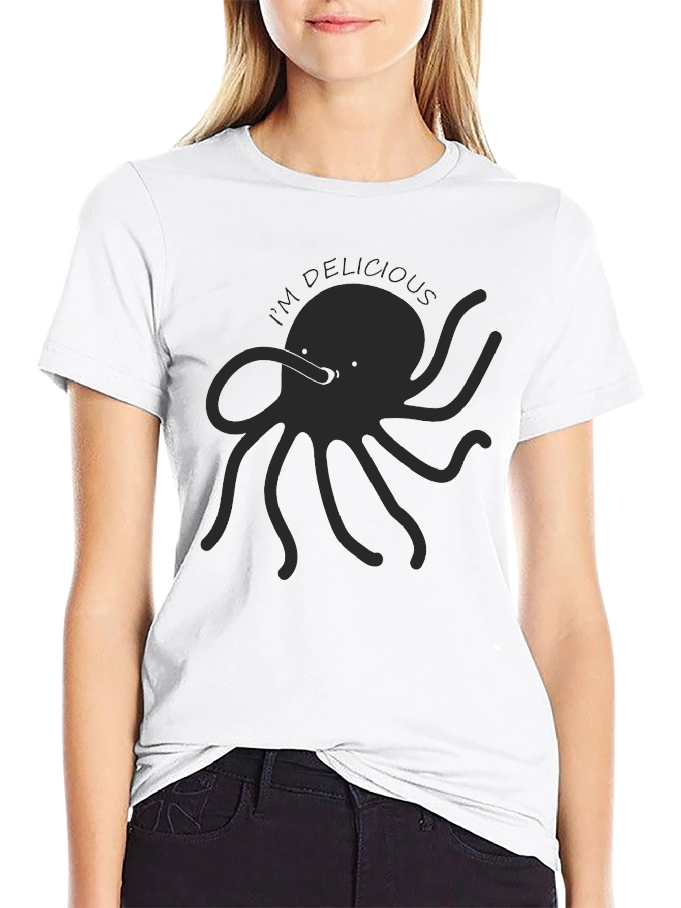Black I'm Delicious Octopus Graphic T-Shirt view 9