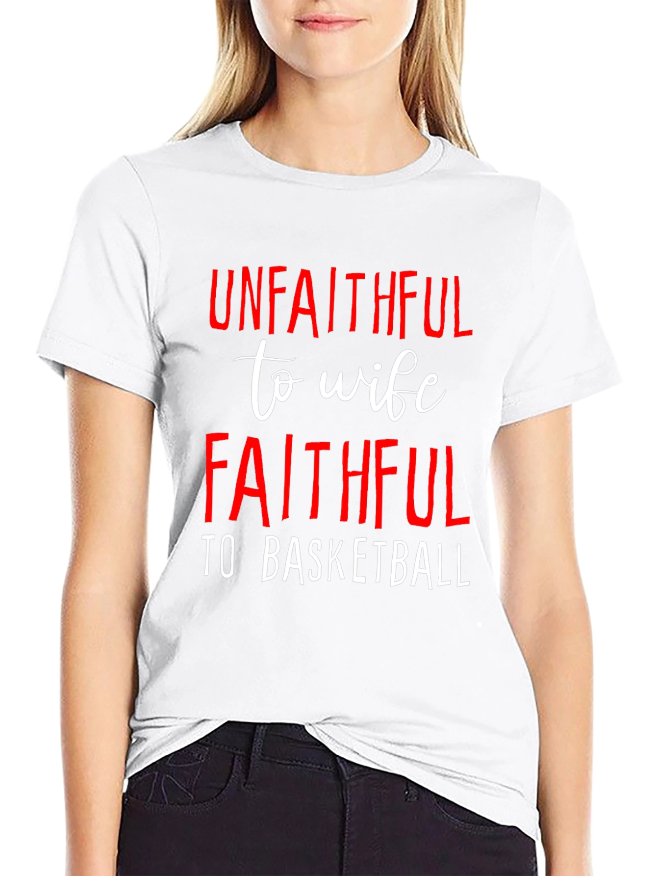 Black Unfaithful to Wife Faithful to Basketball T-Shirt view 9
