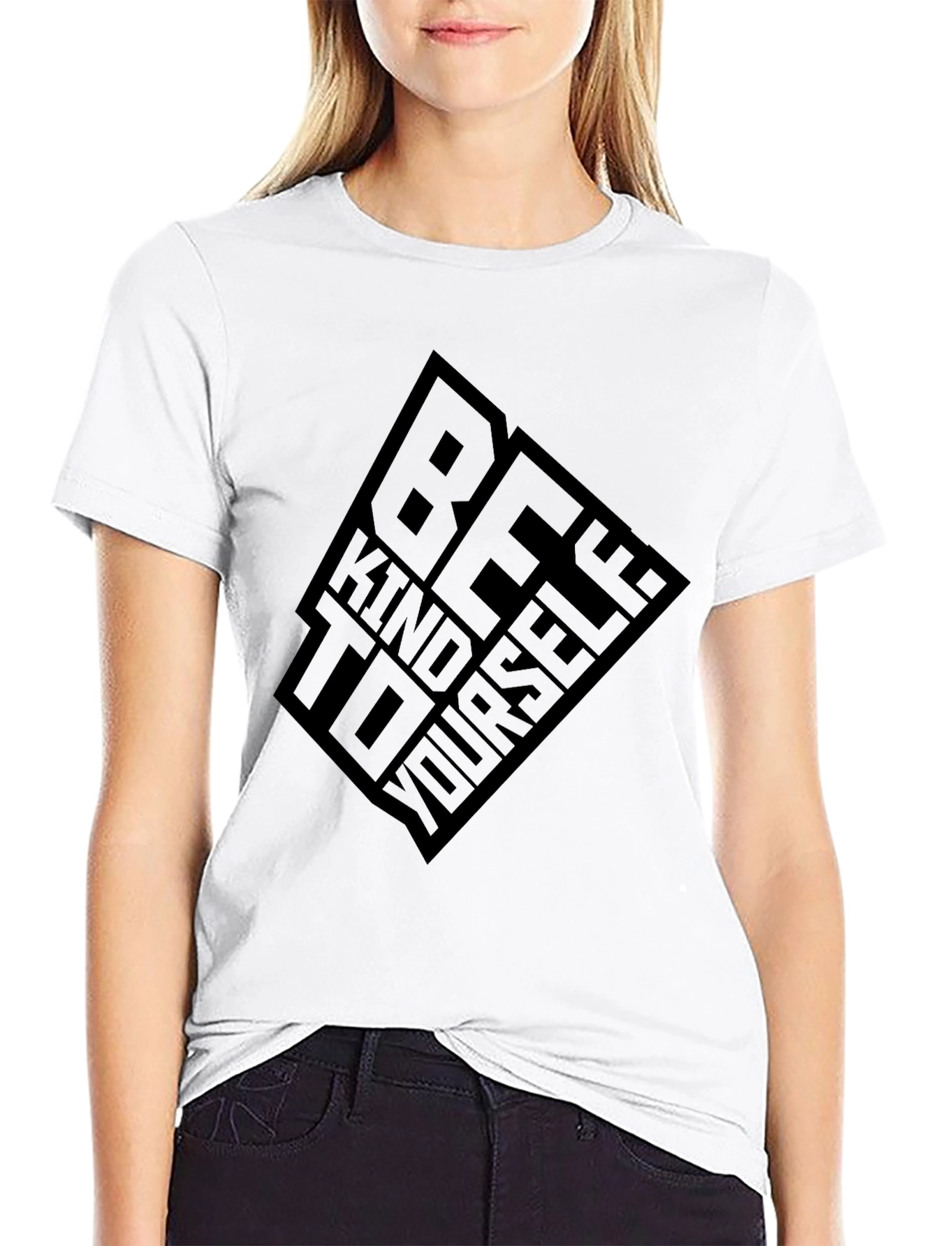 Black Be Kind To Yourself Black Graphic Tee view 9