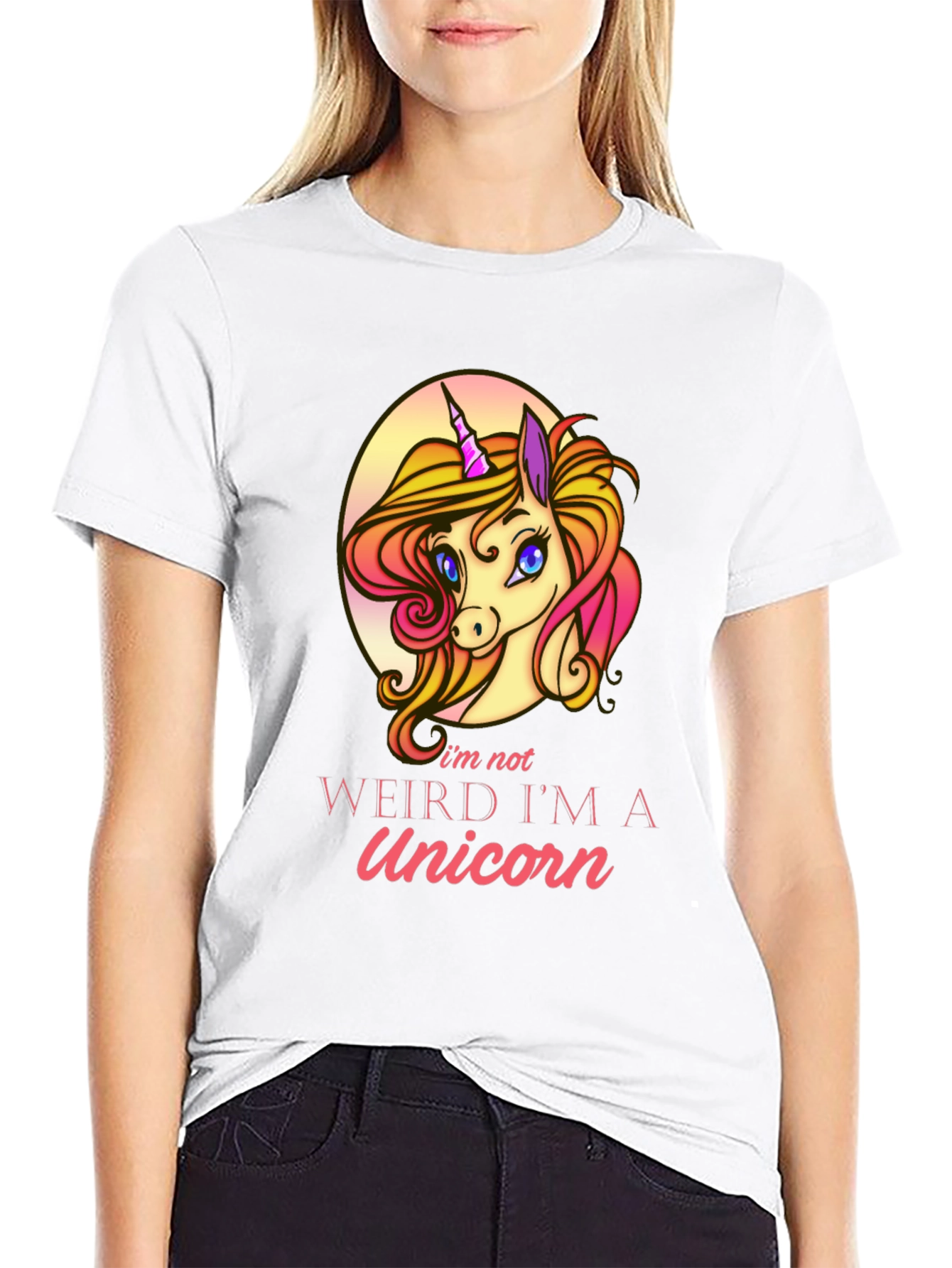 Black Unicorn Graphic T-Shirt - I'm Not Weird! view 9