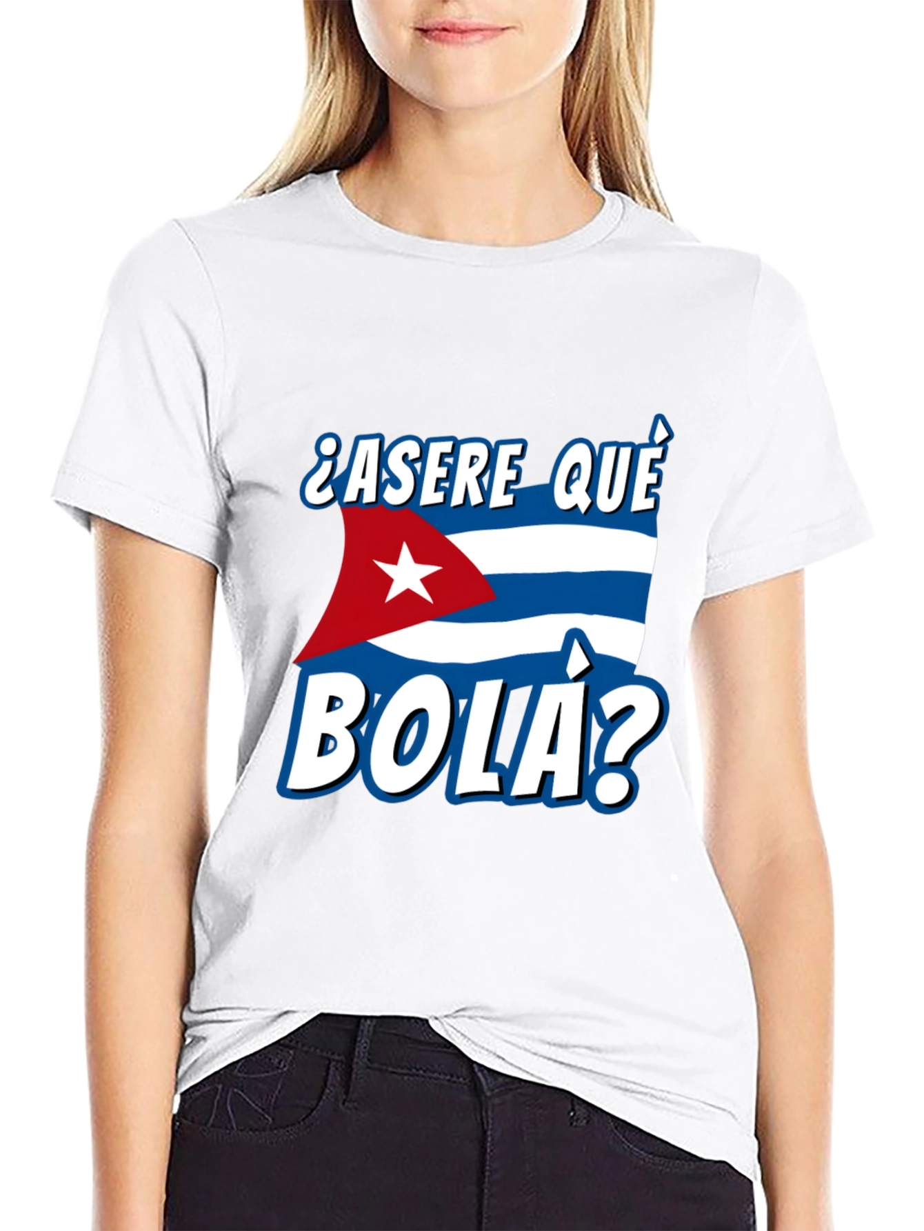 Black Cuba Flag "Asere Que Bola" Graphic T-Shirt view 9