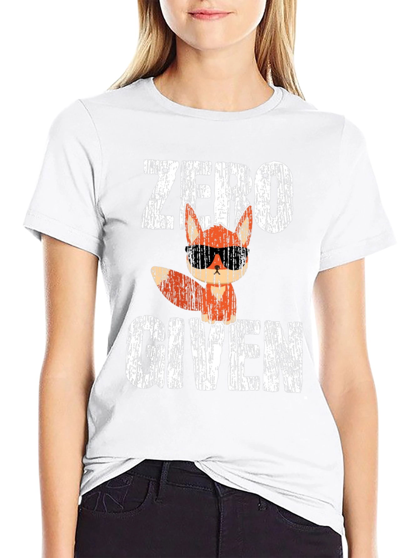 Black Zero Fox Given Funny T-Shirt view 9