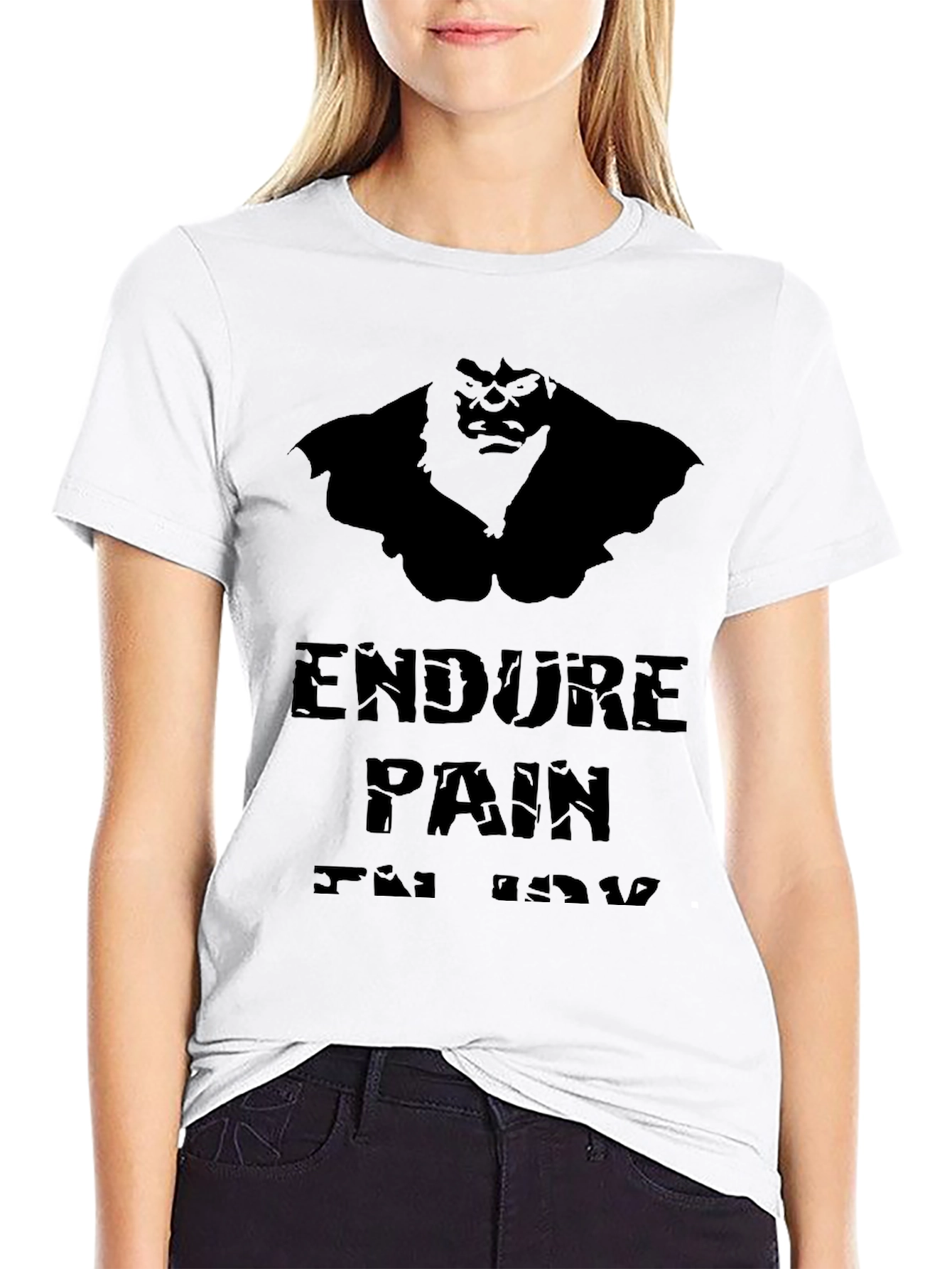 Black Endure Pain T-Shirt - Gorilla Graphic view 9