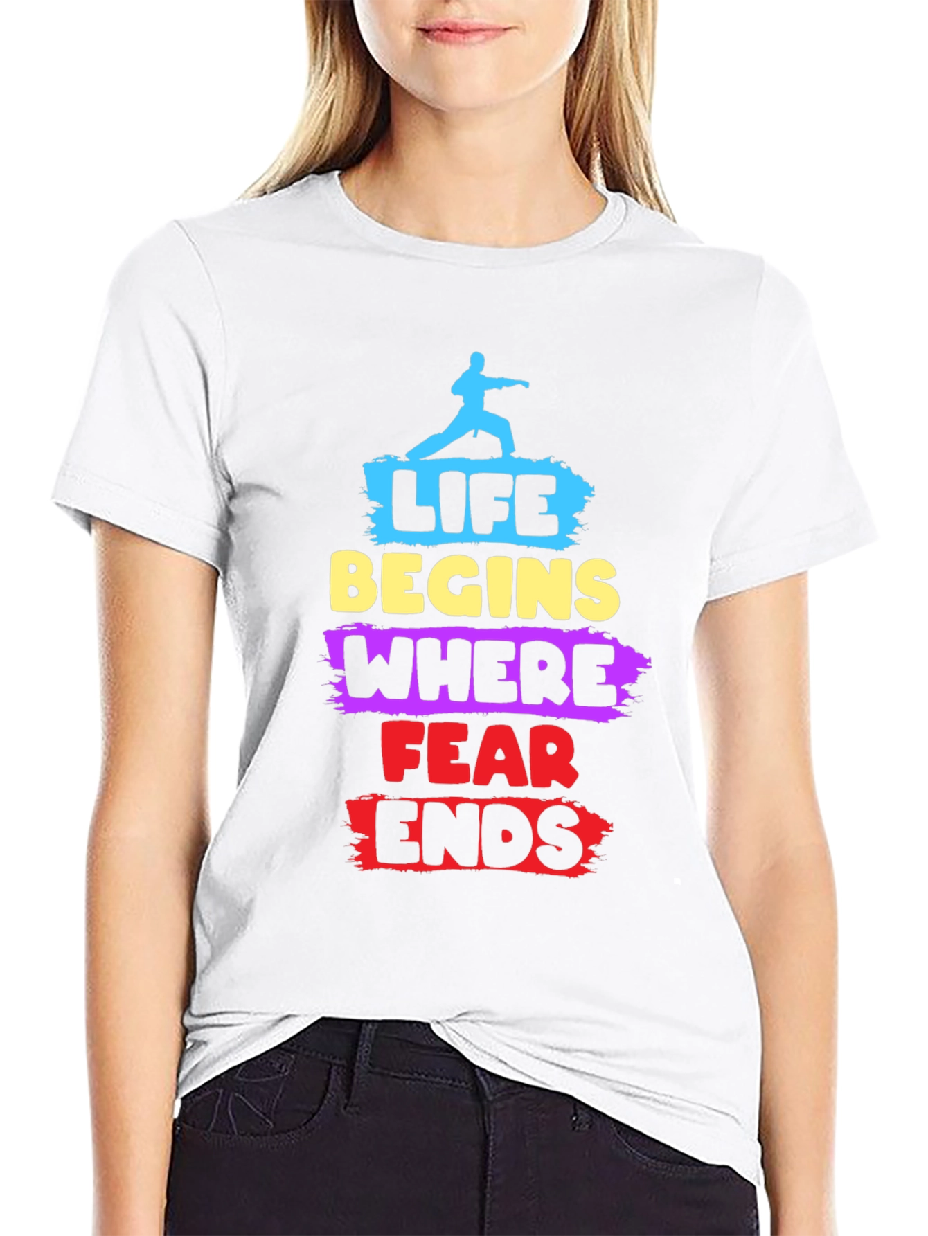 Black Life Begins Where Fear Ends Graphic Tee view 9