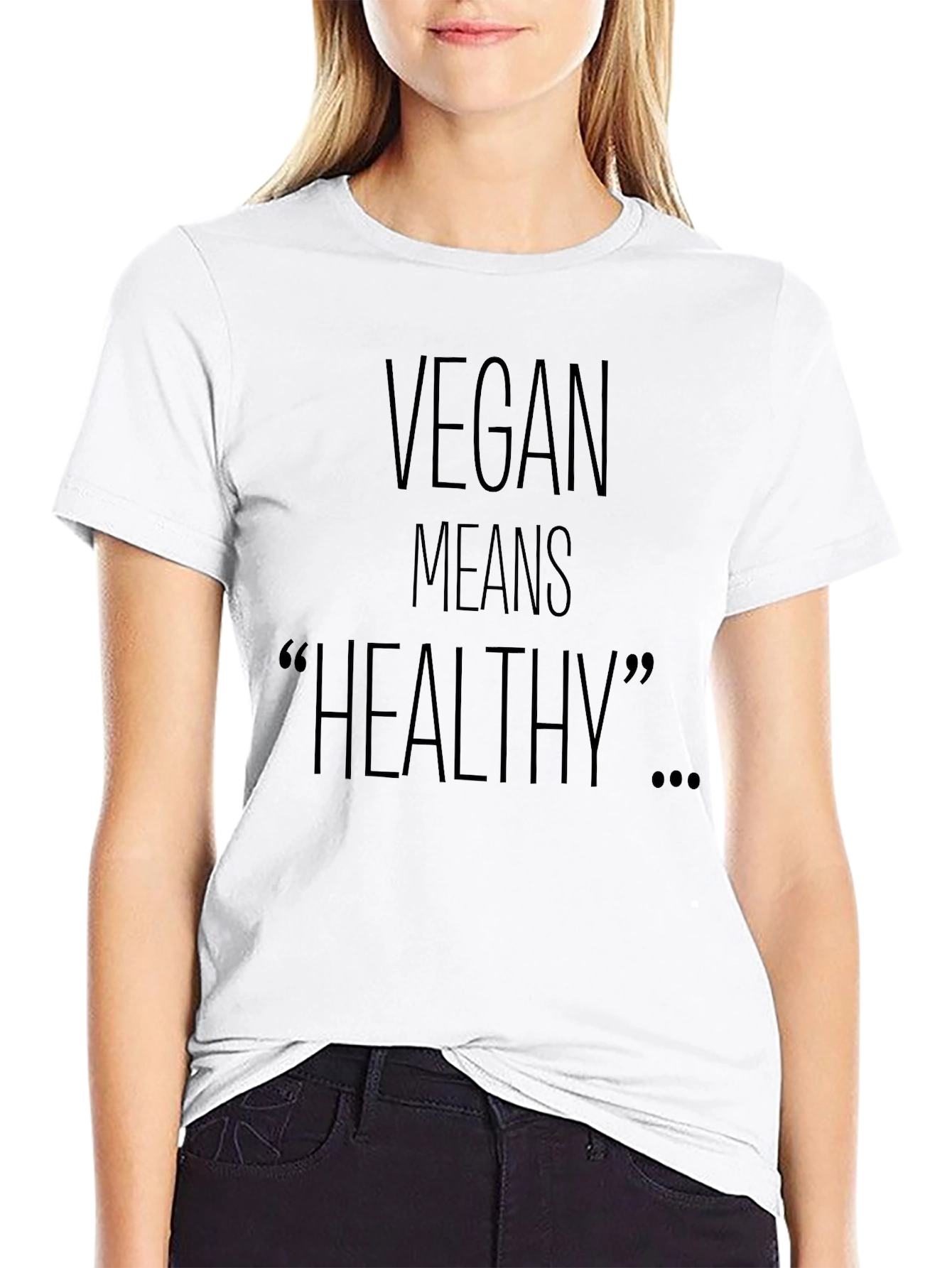 Black Vegan Means Healthy Black T-Shirt view 9