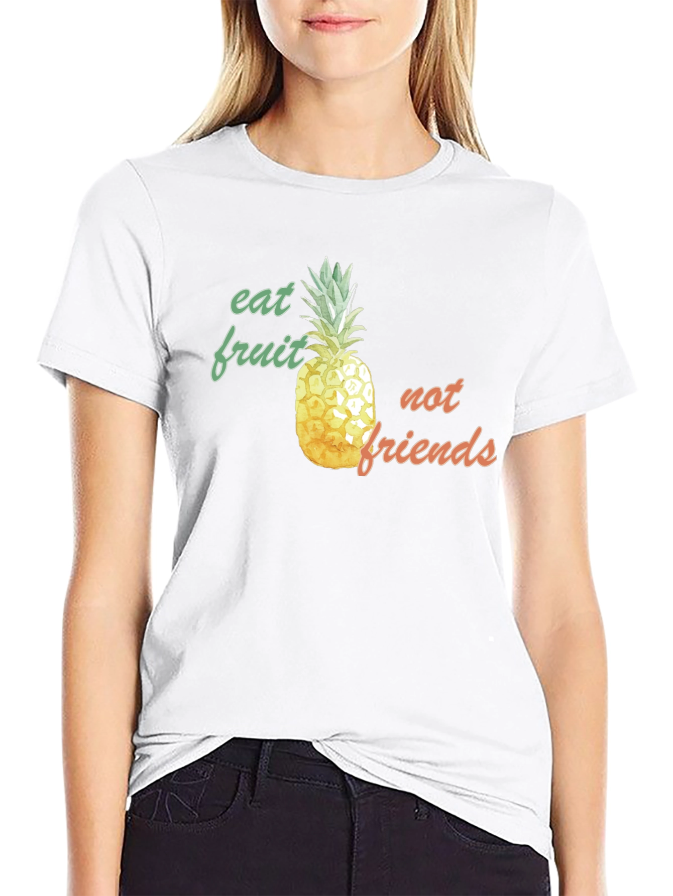 Eat Fruit Not Friends Pineapple Graphic Tee - 9