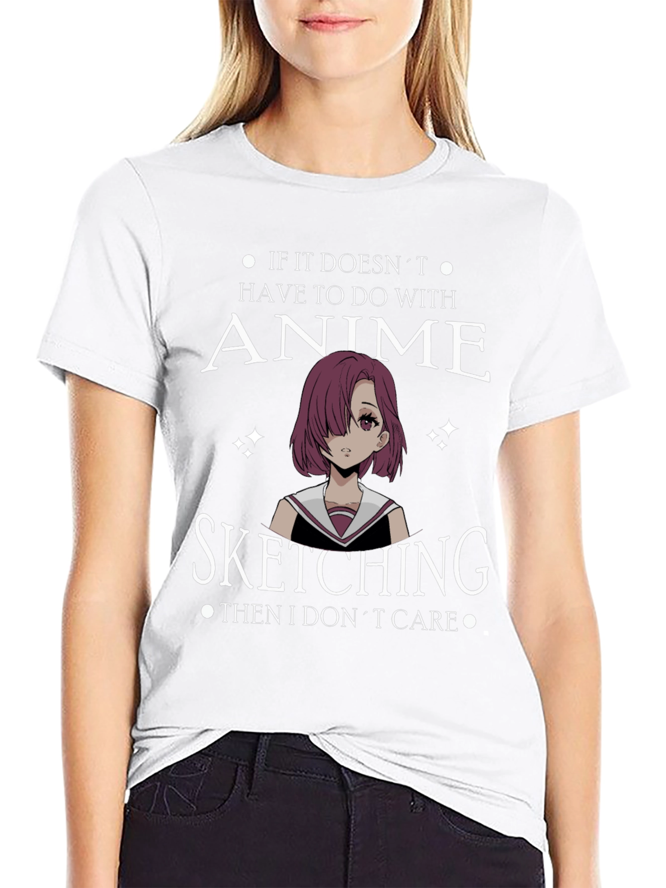 Black Anime Sketching T-Shirt - Otaku Style view 9