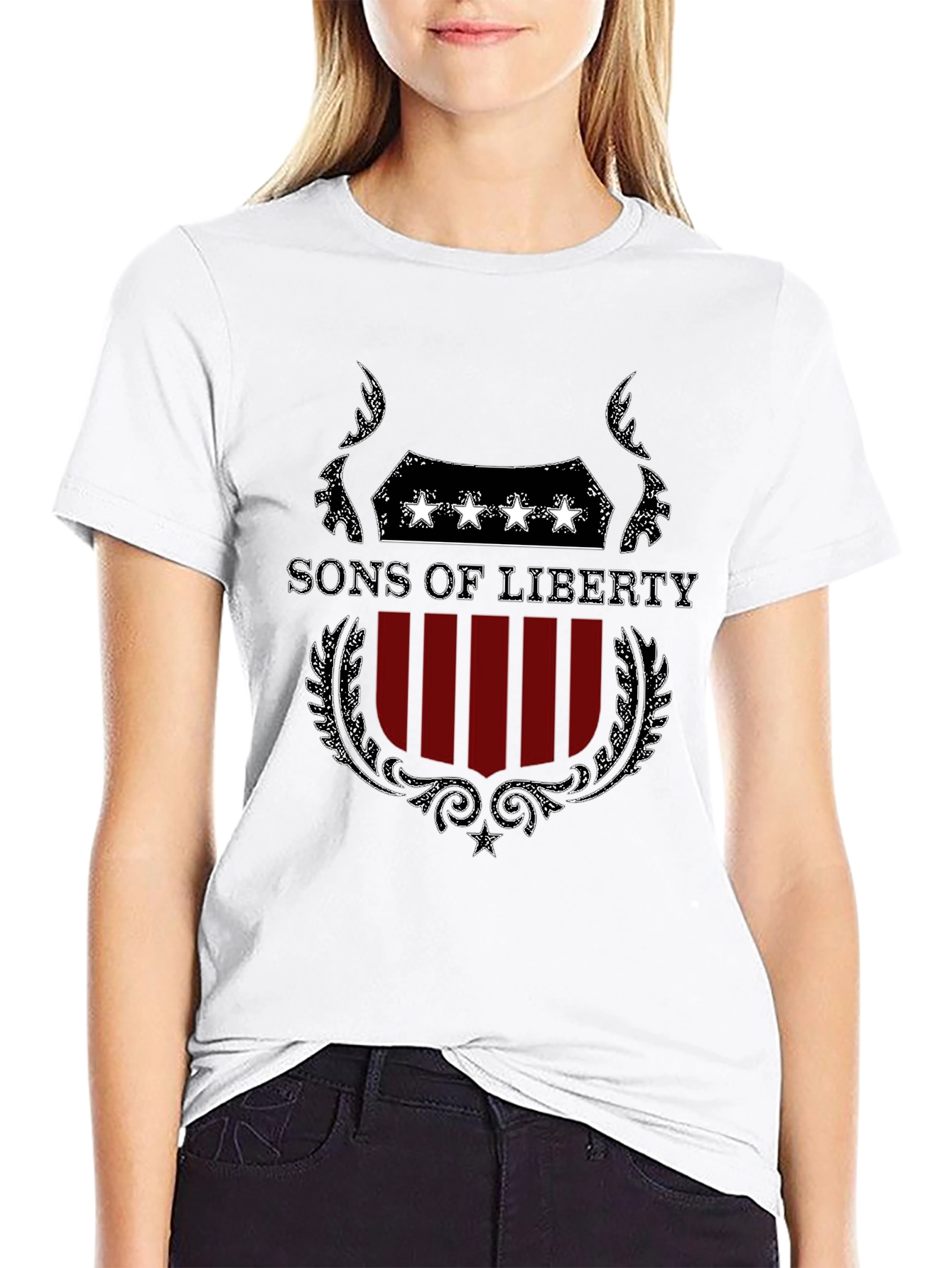 Black Sons of Liberty Graphic T-Shirt - Patriotic Design view 9