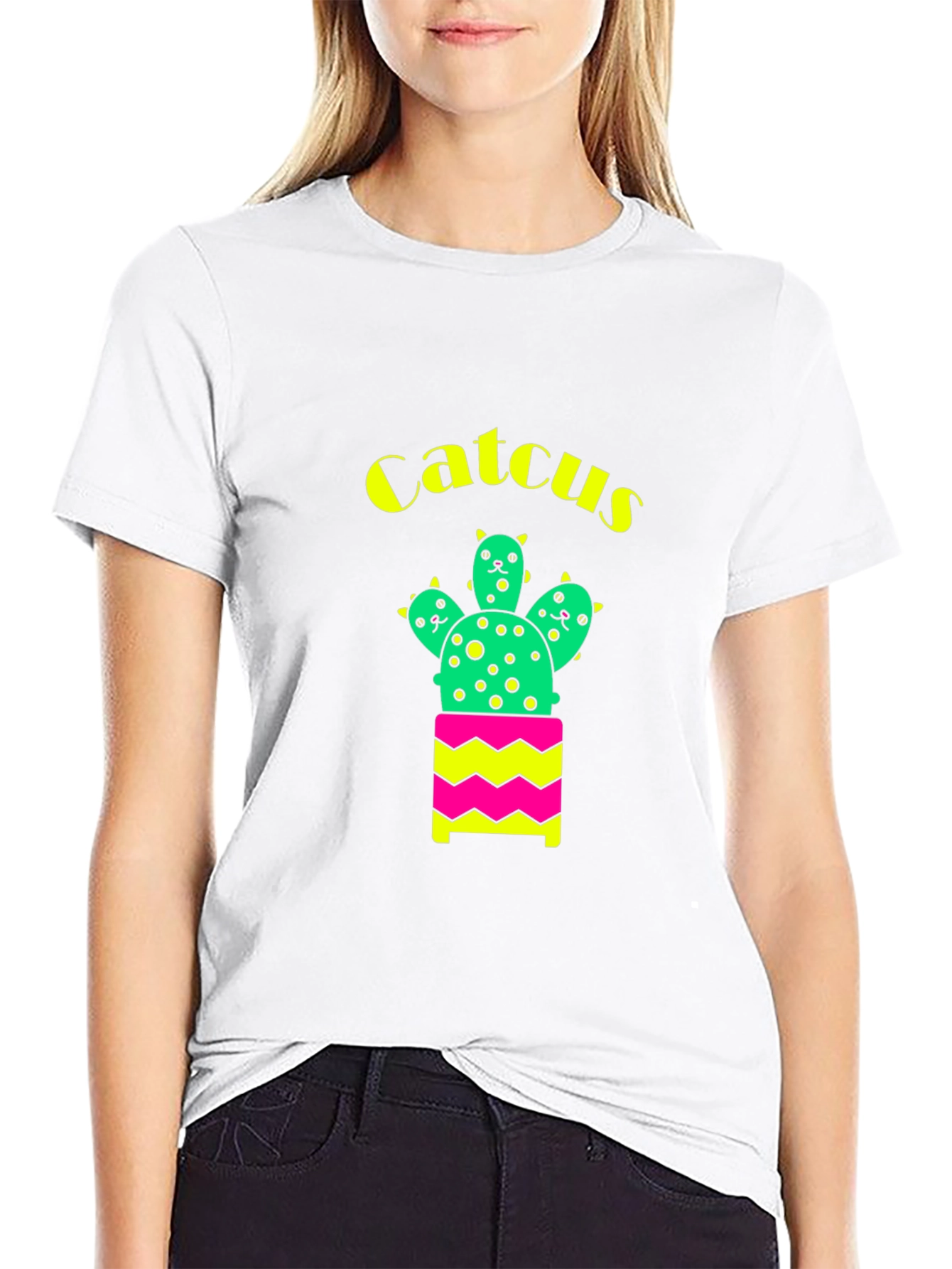 Black Catcus Graphic T-Shirt - Funny Cute Cactus Tee view 9