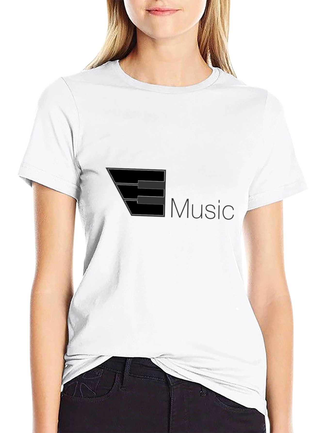 Black Music Keyboard Graphic Black T-Shirt view 9
