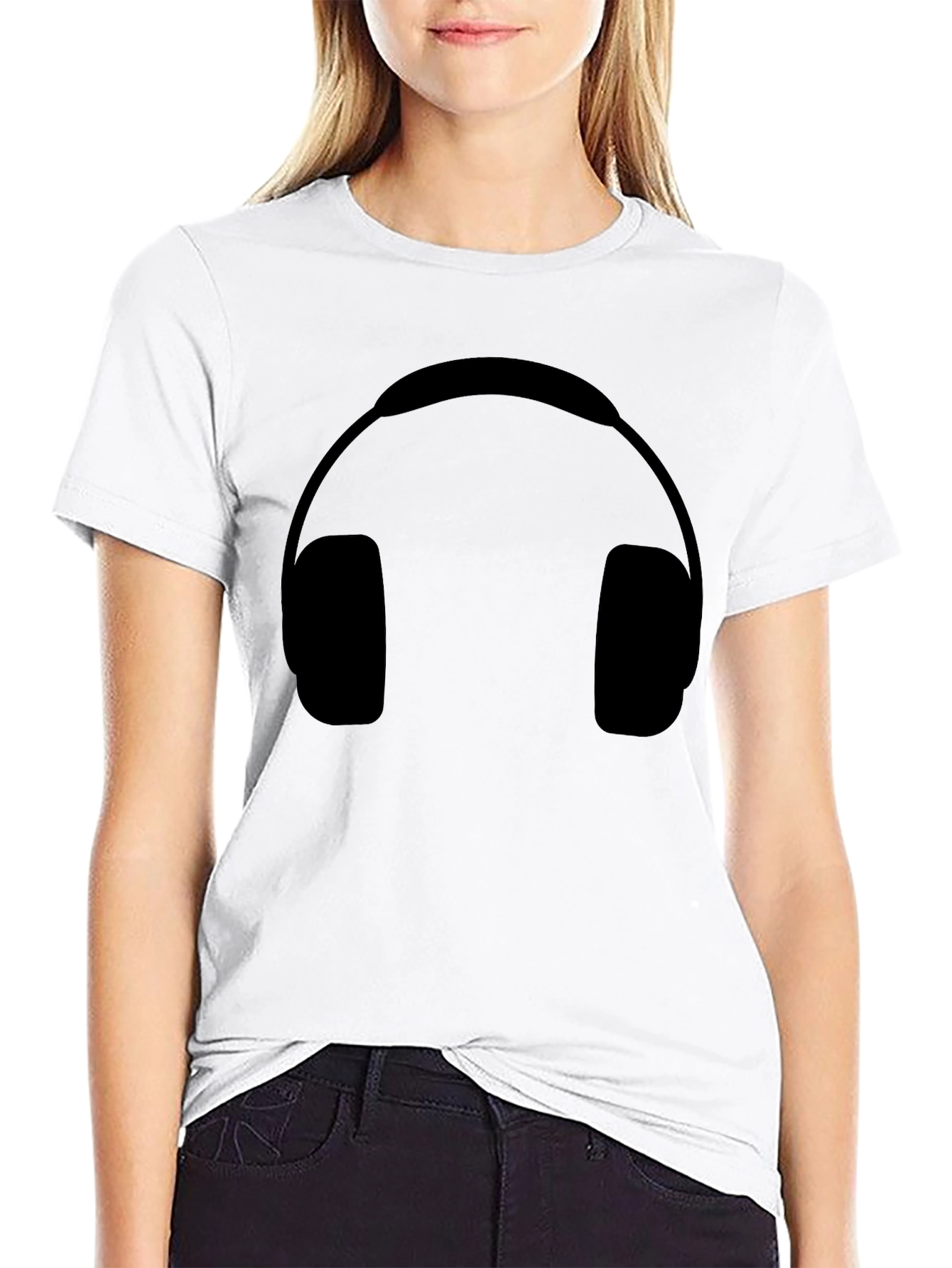 Black Headphone Graphic Black T-Shirt view 9