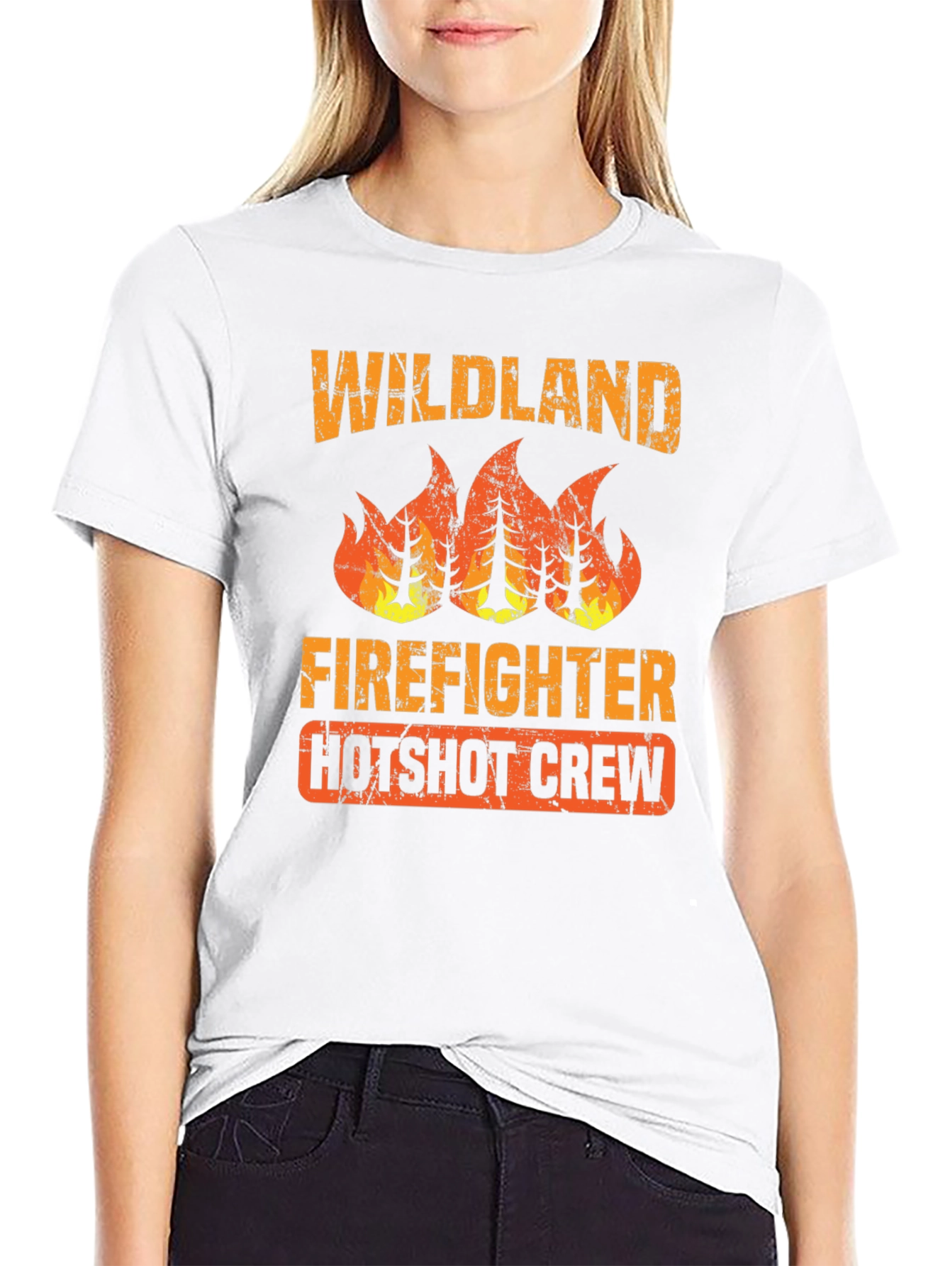 Black Wildland Firefighter Hotshot Crew Graphic Tee view 9