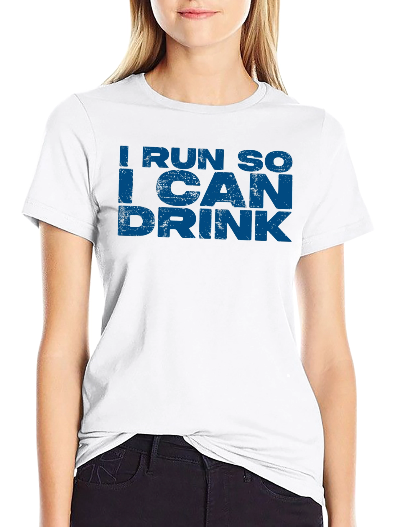 Black I Run So I Can Drink Funny Graphic T-Shirt view 9