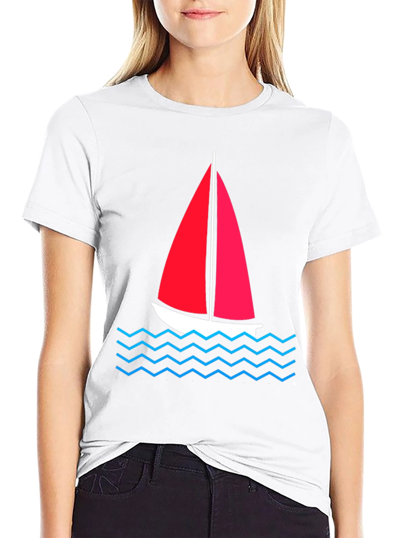 Black Sailboat Graphic Tee - Nautical Style view 9