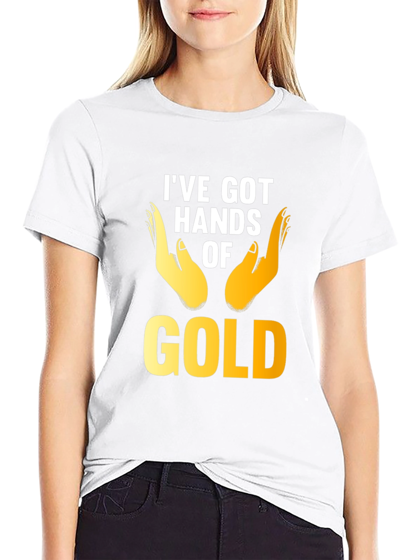 Black I've Got Hands of Gold Graphic T-Shirt view 9