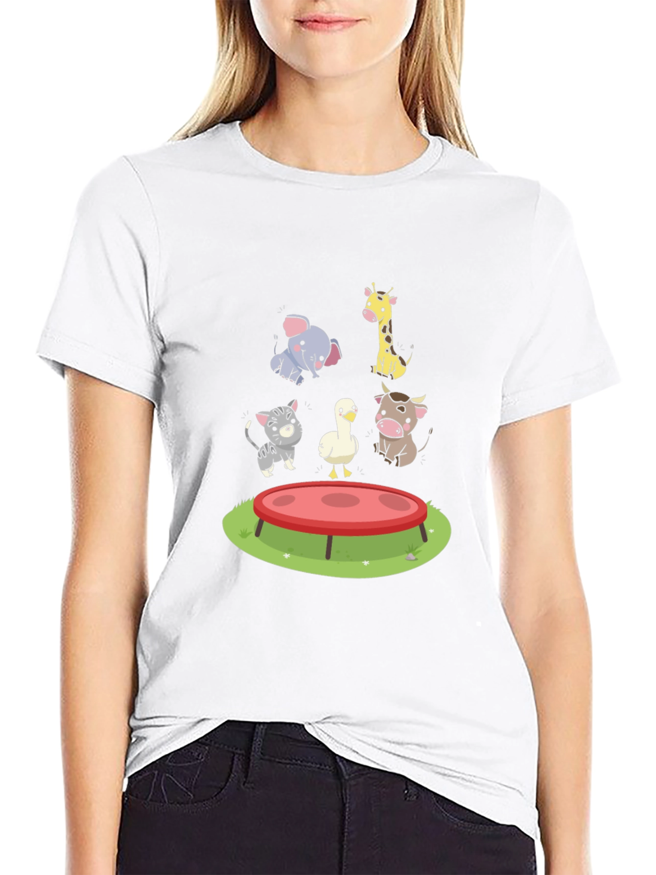 Black Cartoon Animals T-Shirt view 9