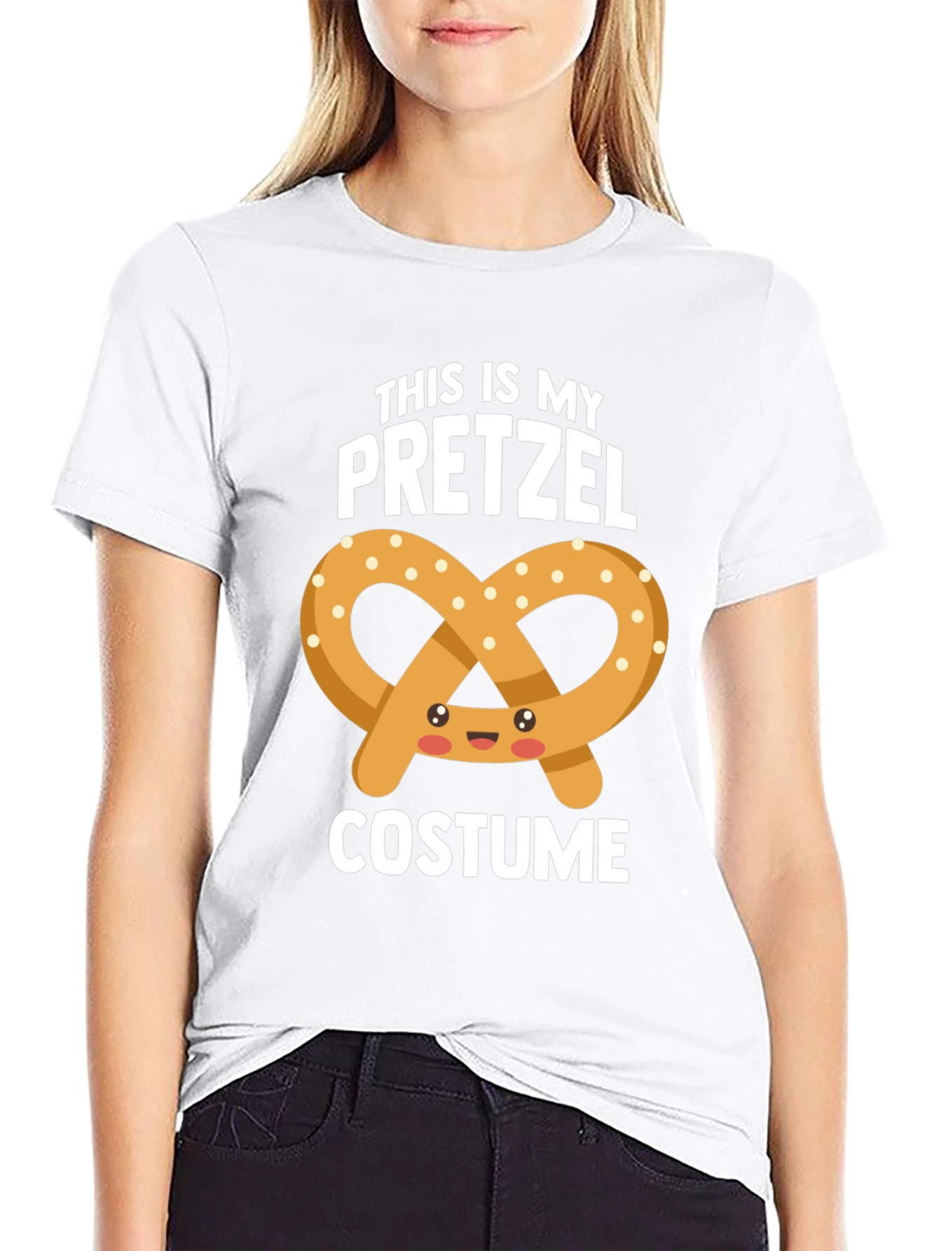 Black Funny Pretzel Costume T-Shirt view 9