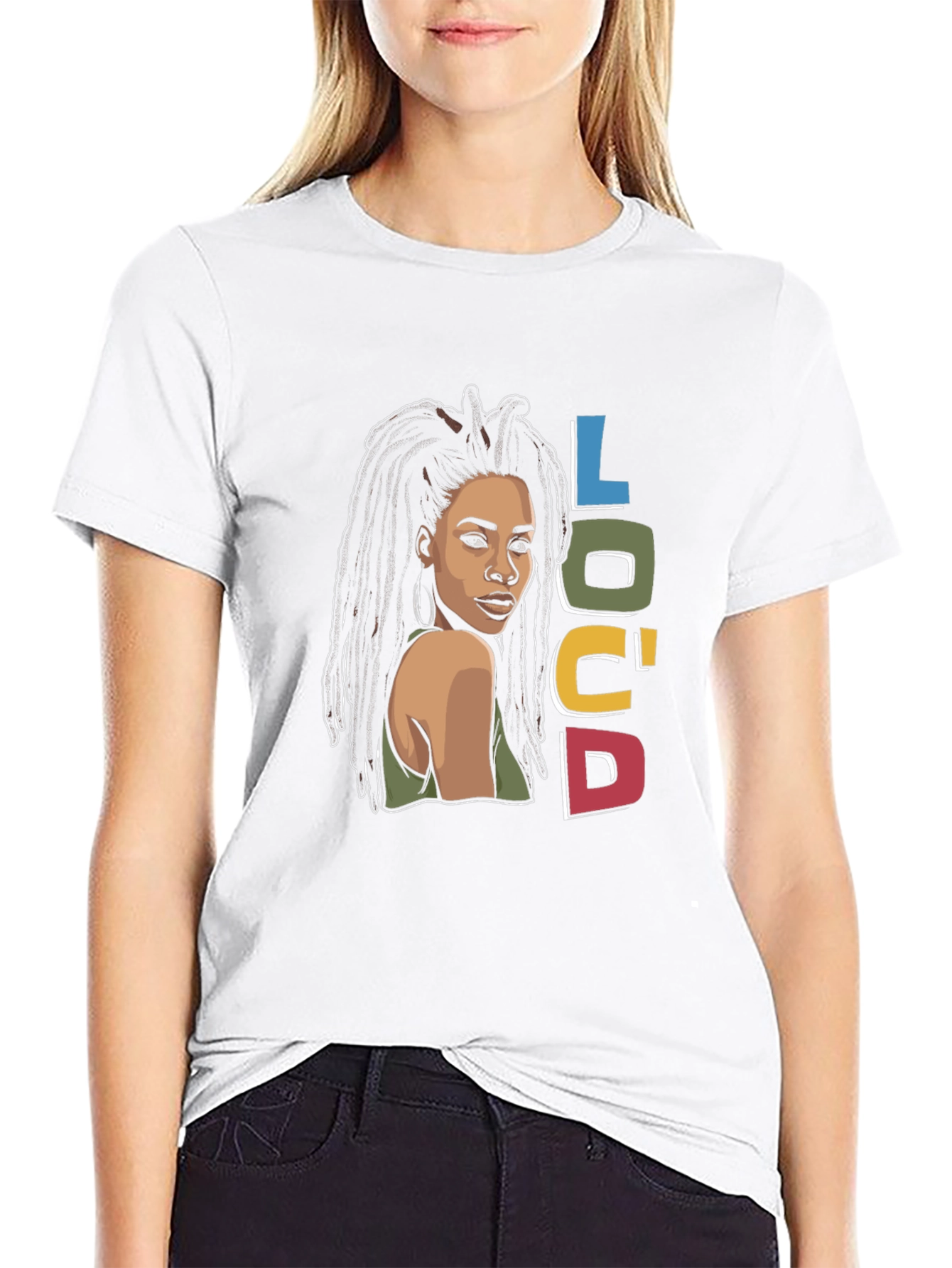 Black Loc'd Woman Graphic Tee - Stylish & Unique view 9