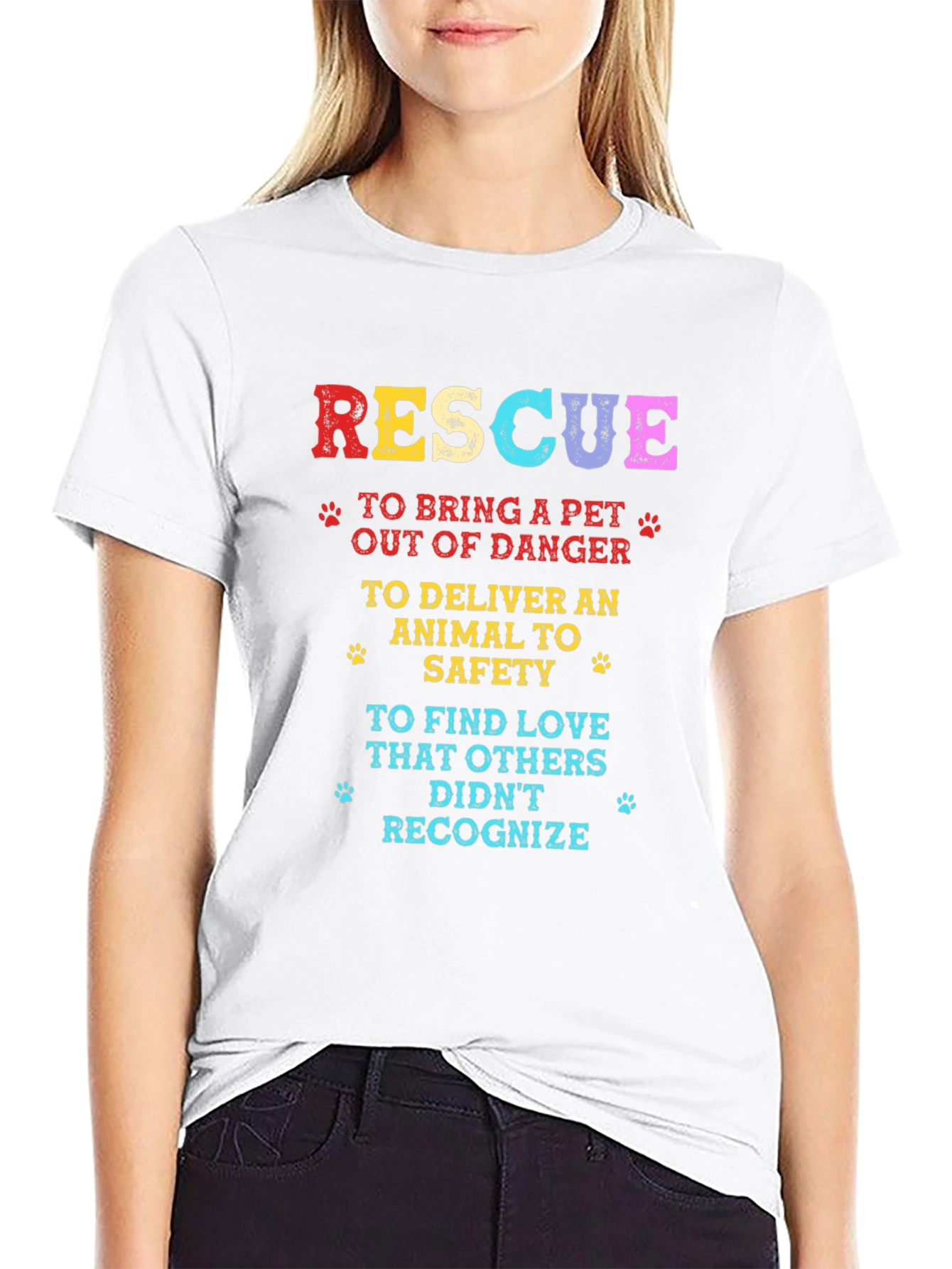 Black Rescue Pet Lover T-Shirt - Adopt a Pet Tee view 9
