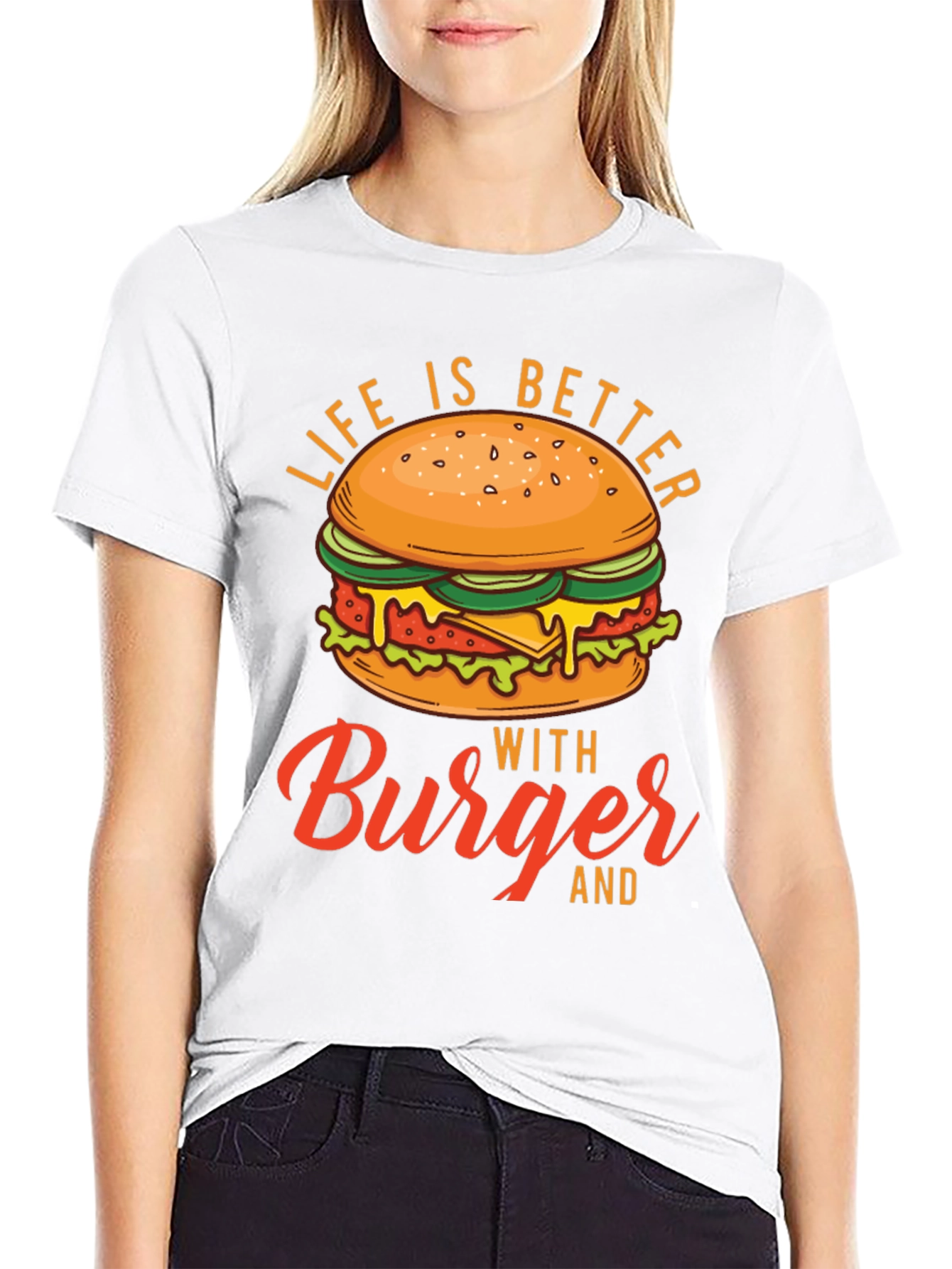 Black Life is Better with Burger Graphic Tee view 9