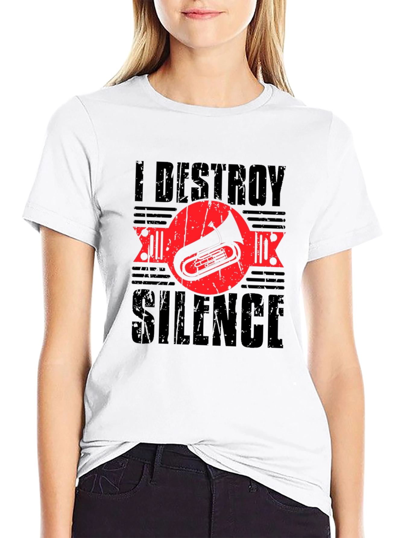 Black I Destroy Silence T-Shirt - Musician Tee view 9