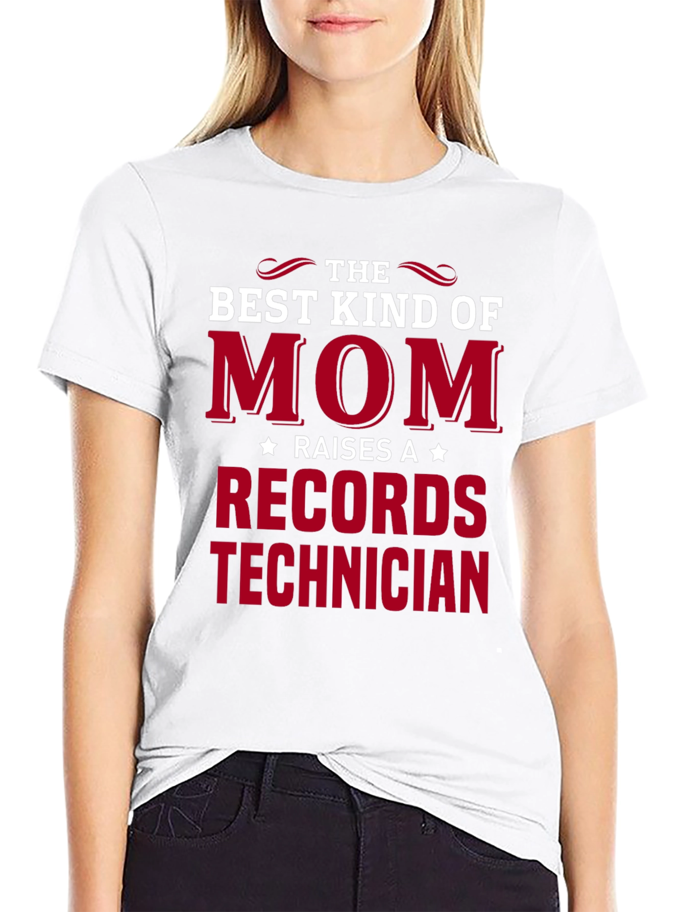 Black Best Kind of Mom Records Technician T-Shirt view 9