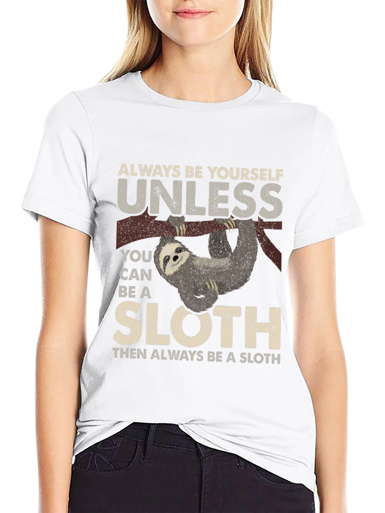 Black Always Be a Sloth T-Shirt - Funny Animal Tee view 9