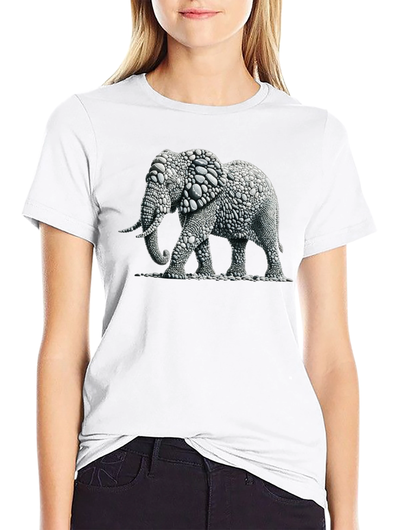 Black Elephant Graphic Black T-Shirt view 9